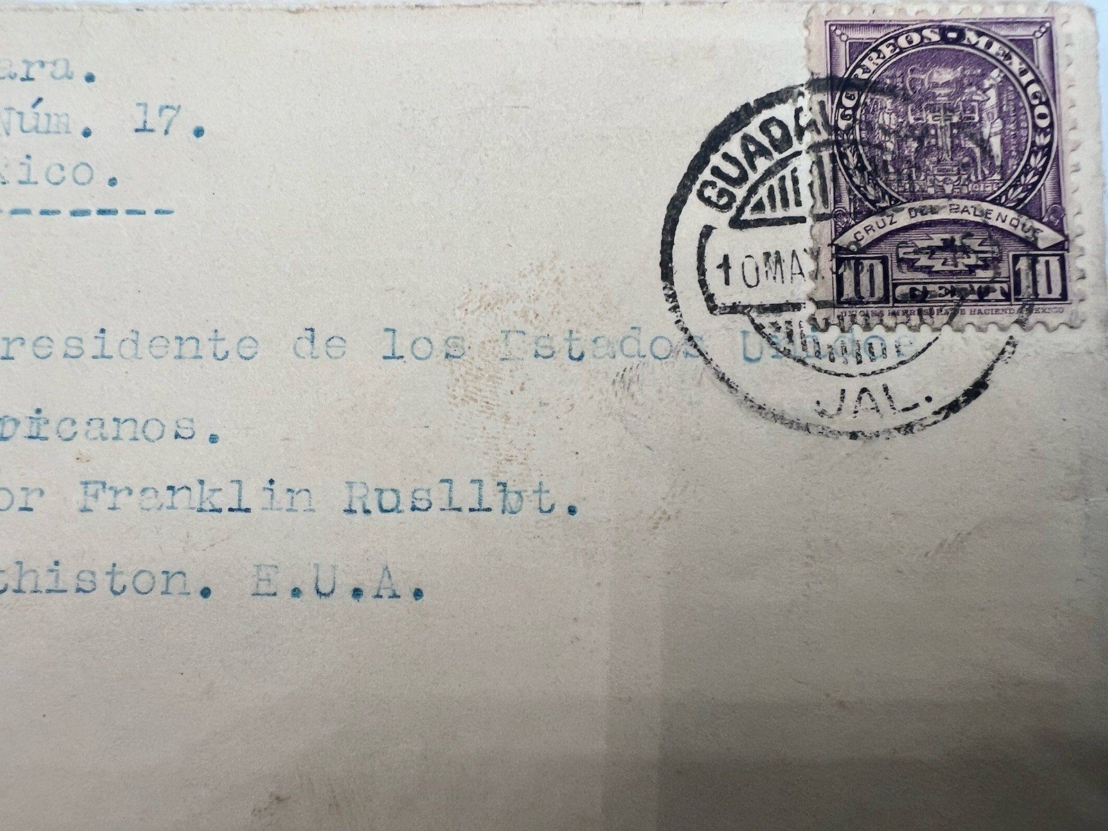 FDR Roosevelt Guadalajara Mexico Cover H.R. Harmer Collection # 1318 photo 4