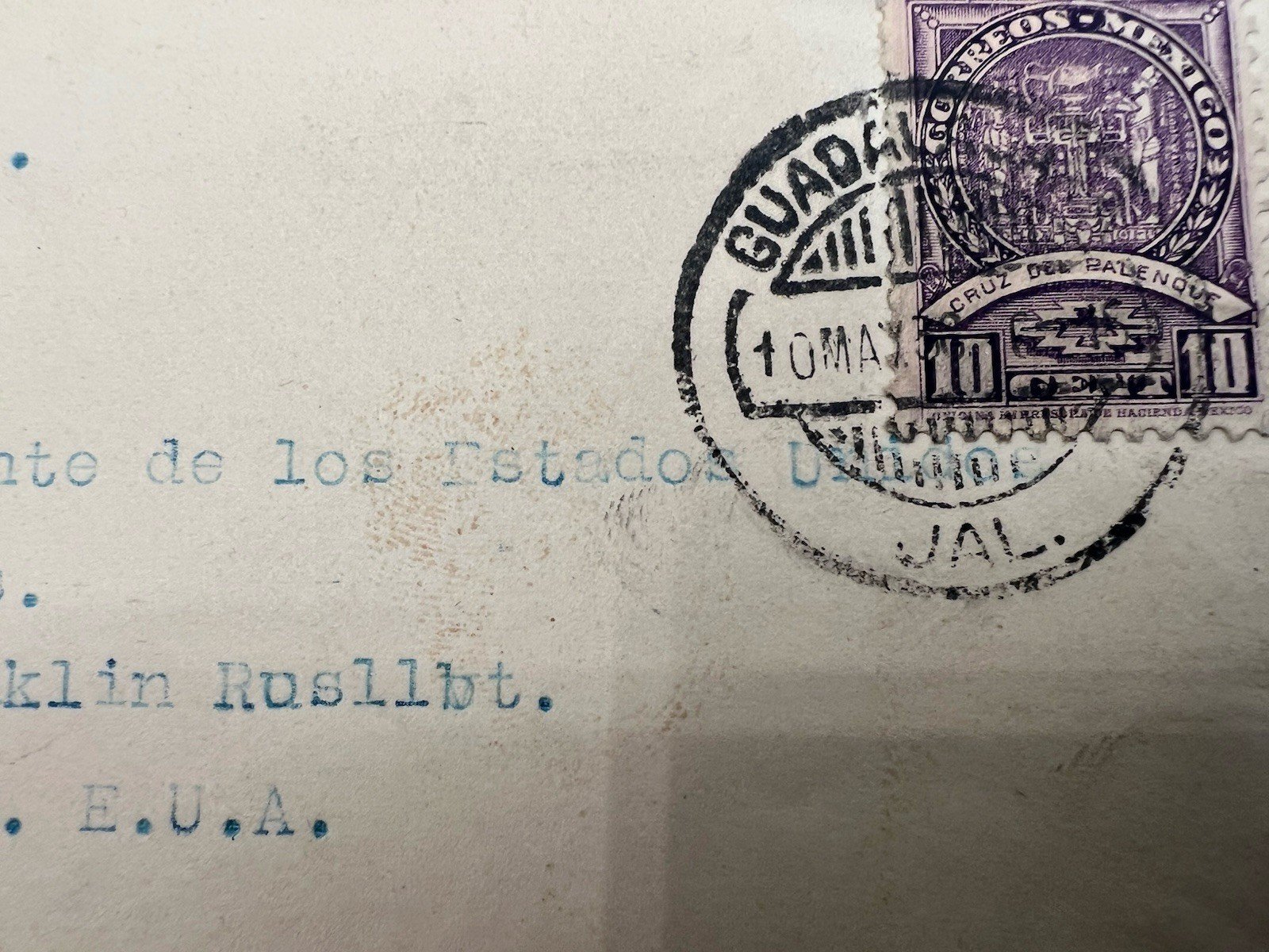 FDR Roosevelt Guadalajara Mexico Cover H.R. Harmer Collection # 1318 photo 5