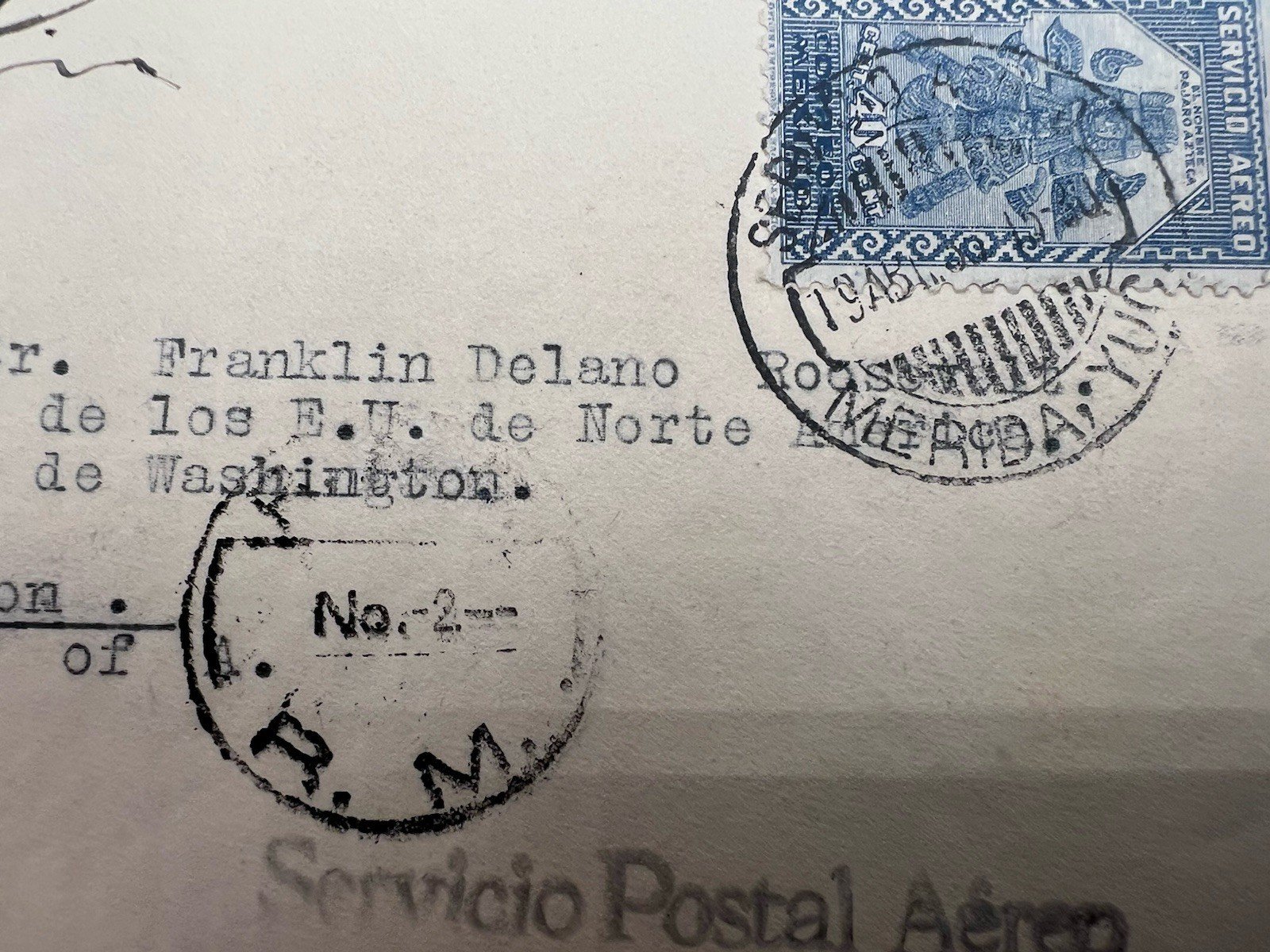 FDR Franklin D Roosevelt Mexico Airmail Cover H.R. Harmer Collection # 1322 photo 3