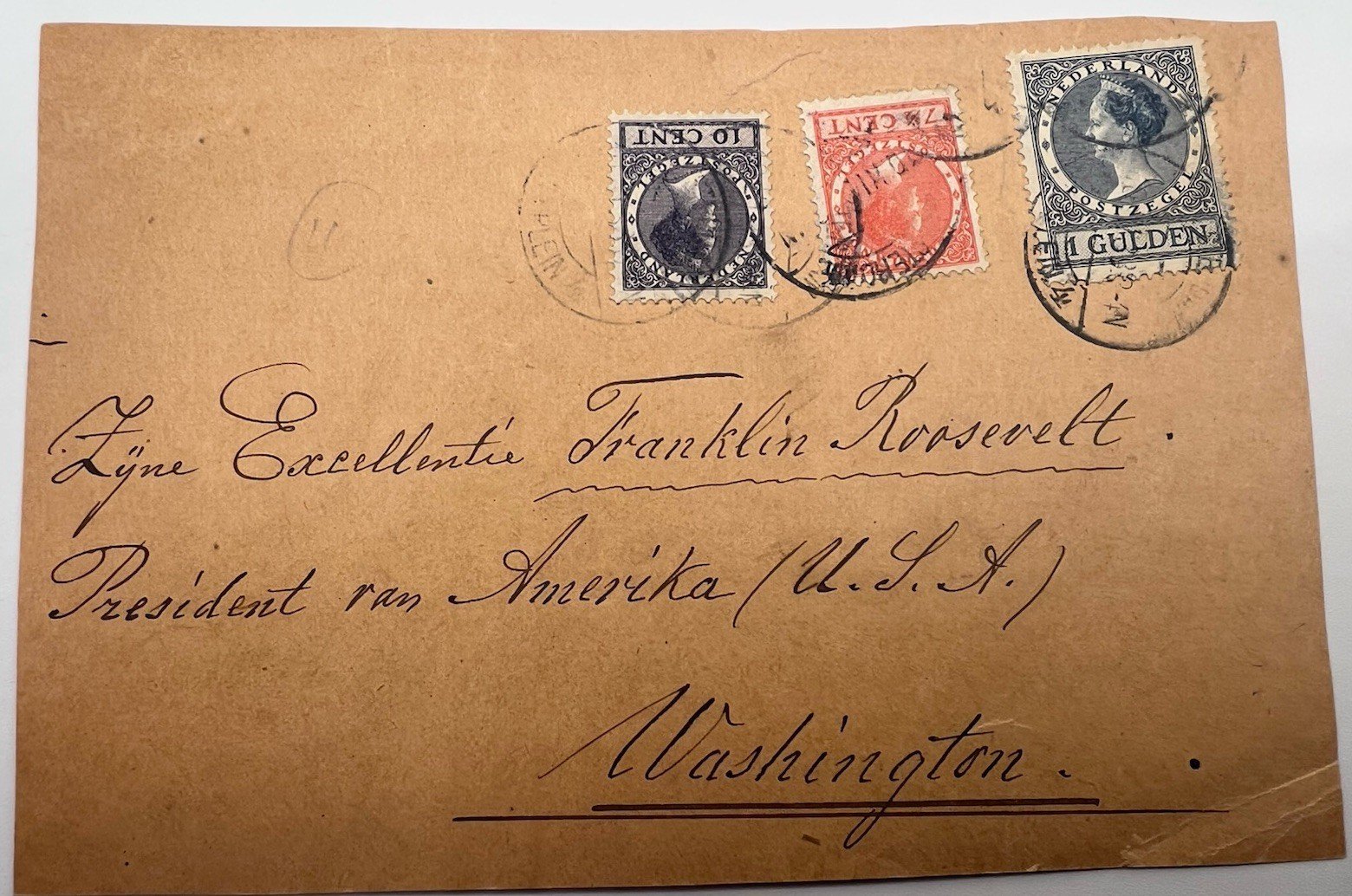 FDR Franklin D Roosevelt Netherlands Cover Front H.R. Harmer Collection # 1323