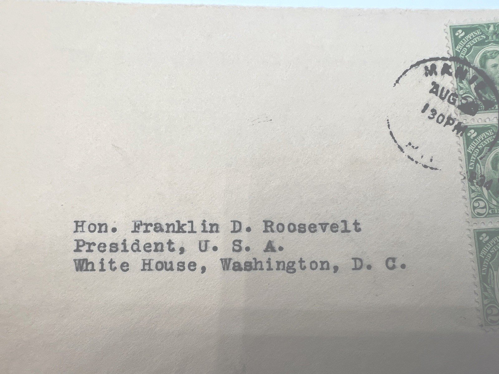 FDR Franklin D Roosevelt Philippines Cover H.R. Harmer Collection # 1324 photo 2
