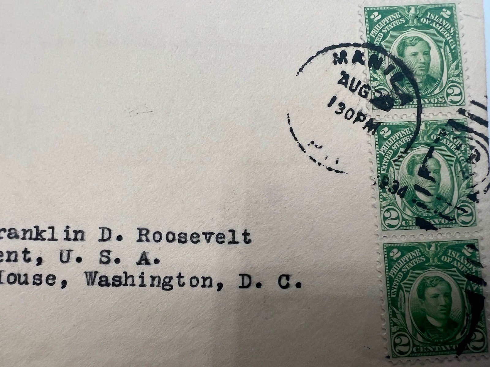 FDR Franklin D Roosevelt Philippines Cover H.R. Harmer Collection # 1324 photo 3