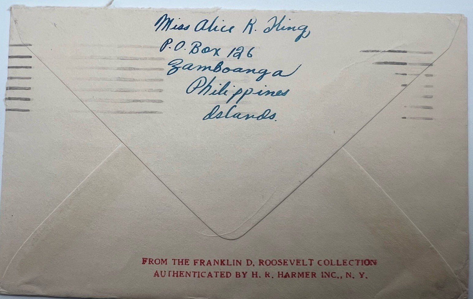 FDR Personal Stamp Collection Cover Philippines H.R. Harmer Authenticated #1326 photo 7