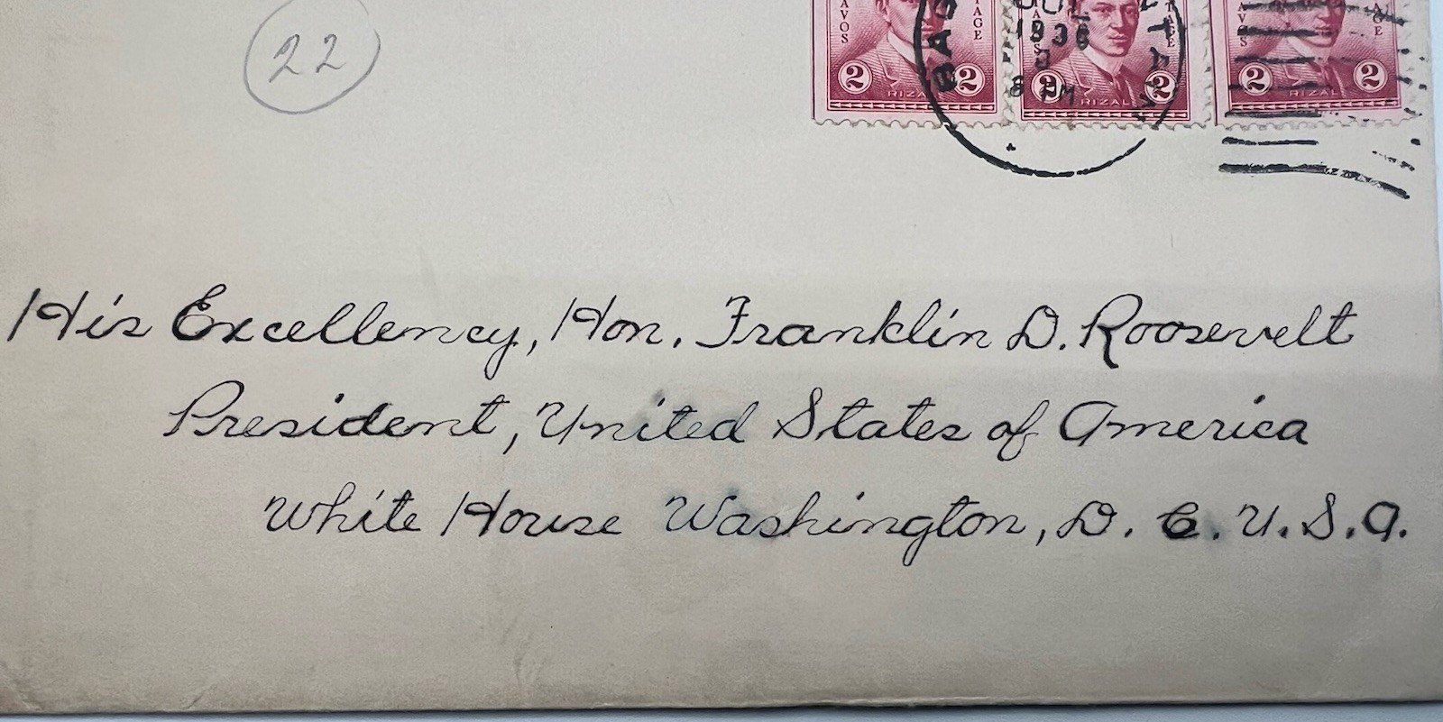 FDR Personal Stamp Collection Philippines 1936 H.R. Harmer Cover # 1327 photo 2
