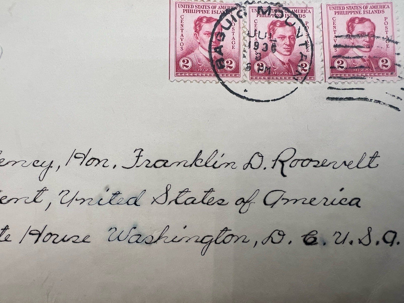 FDR Personal Stamp Collection Philippines 1936 H.R. Harmer Cover # 1327 photo 3