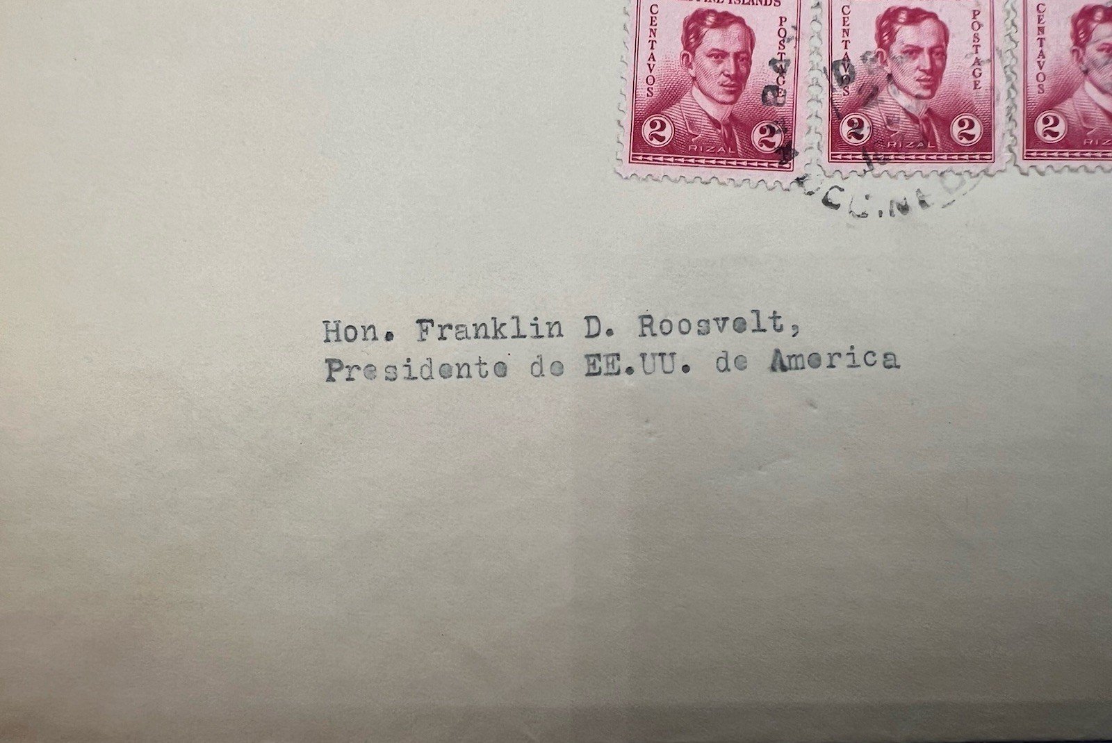 Franklin D Roosevelt FDR Collection Philippines Rizal Cover H.R. Harmer # 1329 photo 2