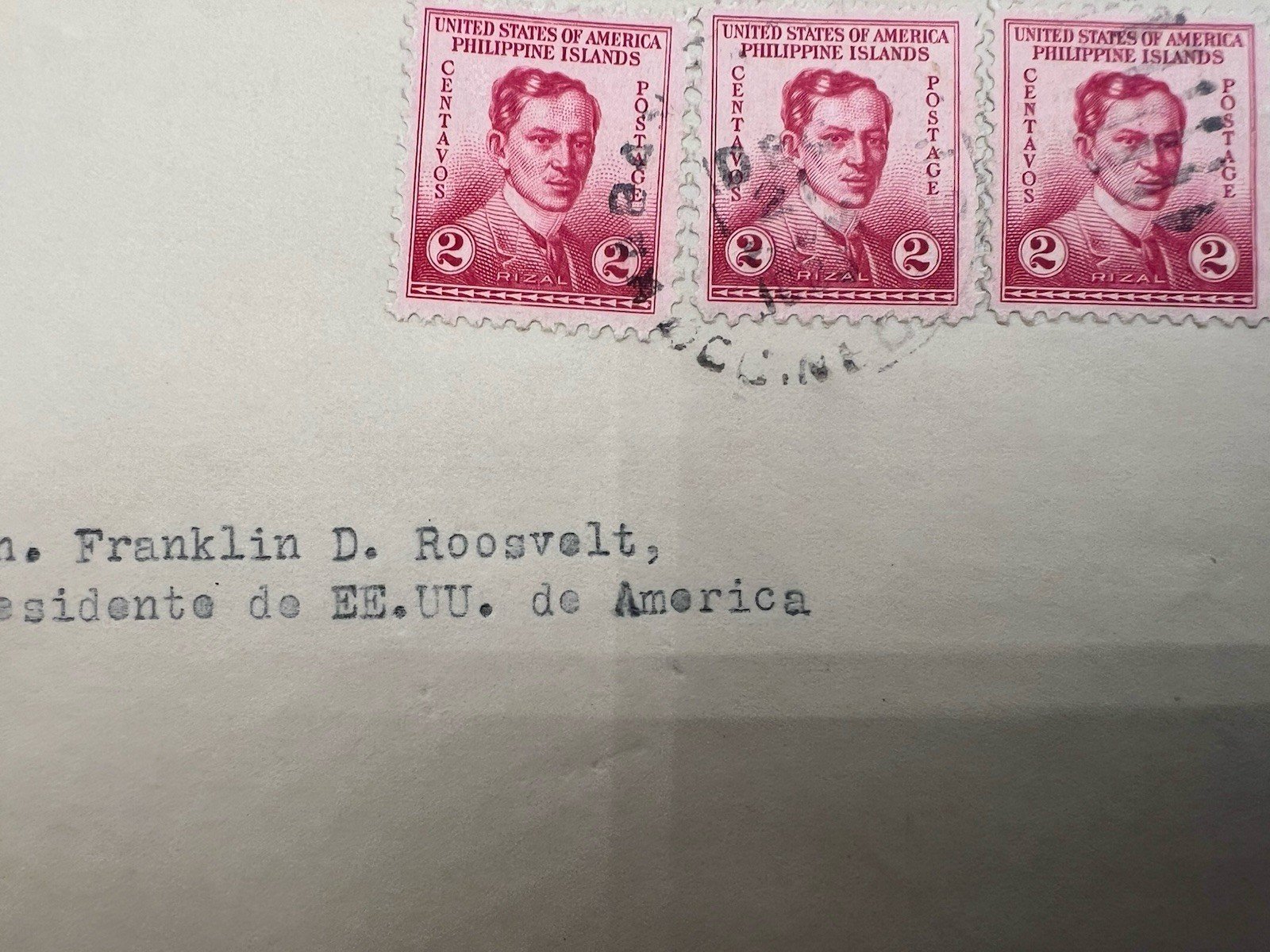 Franklin D Roosevelt FDR Collection Philippines Rizal Cover H.R. Harmer # 1329 photo 3