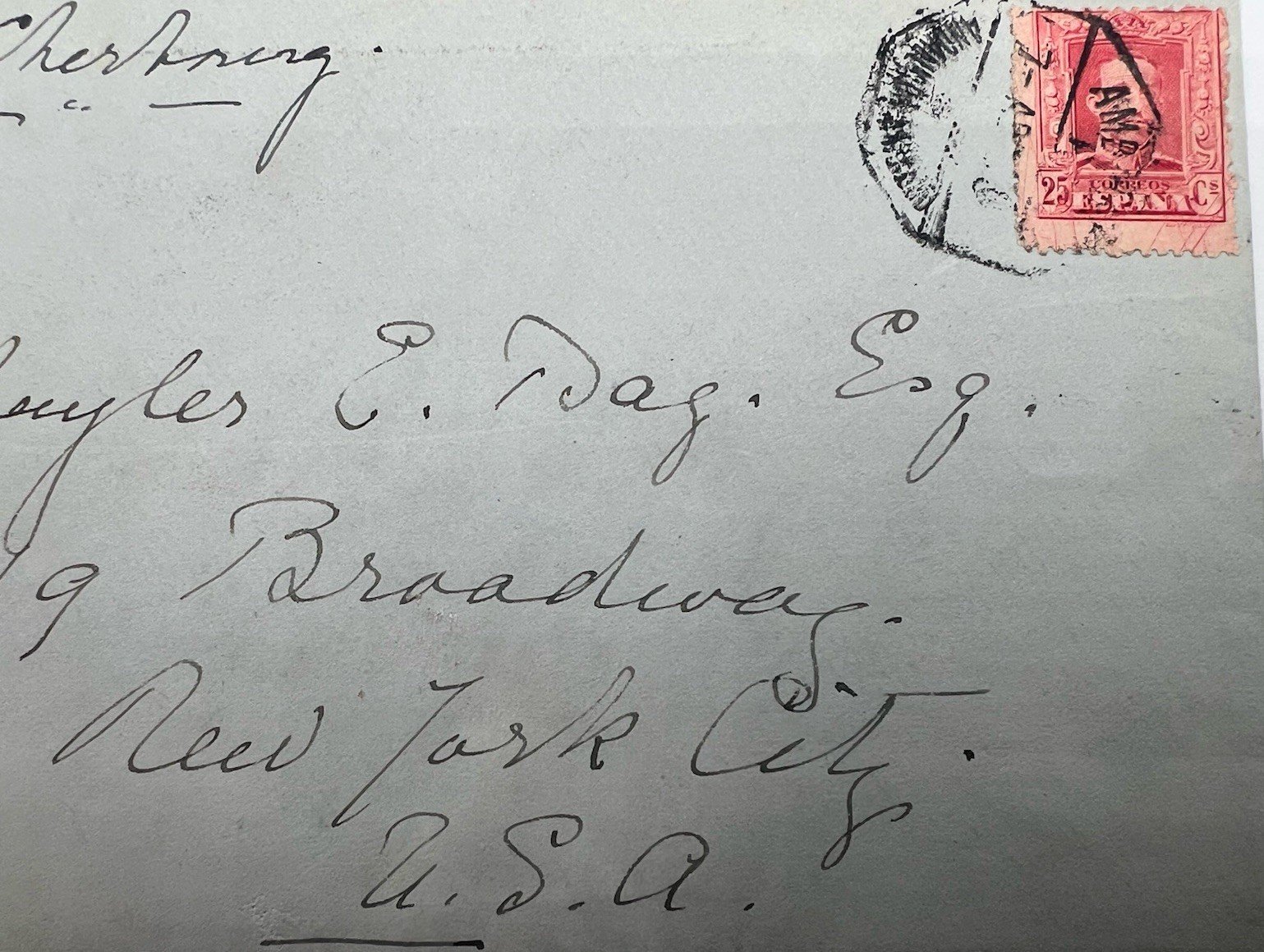1920s Spain Hotel Ritz Madrid Cover to NYC Singer Building Alfonso XIII # 1331 photo 2