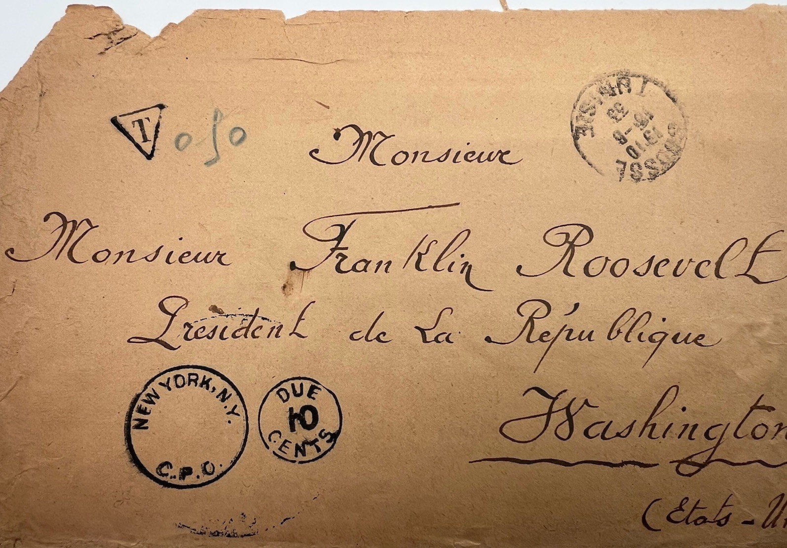 1933 FDR First 100 Days France Cover Due 10¢ H.R. Harmer # 1332 photo 2