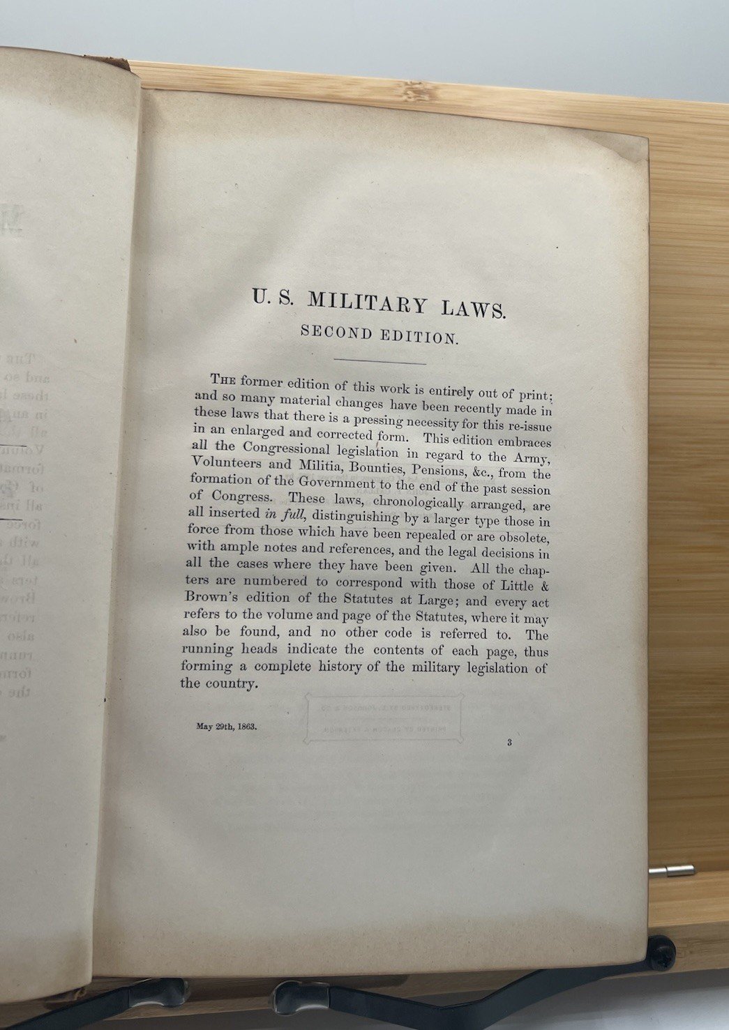 1863 U.S. Military Laws Civil War 2nd Ed John F. Callan Leather Bound # 1336 photo 2