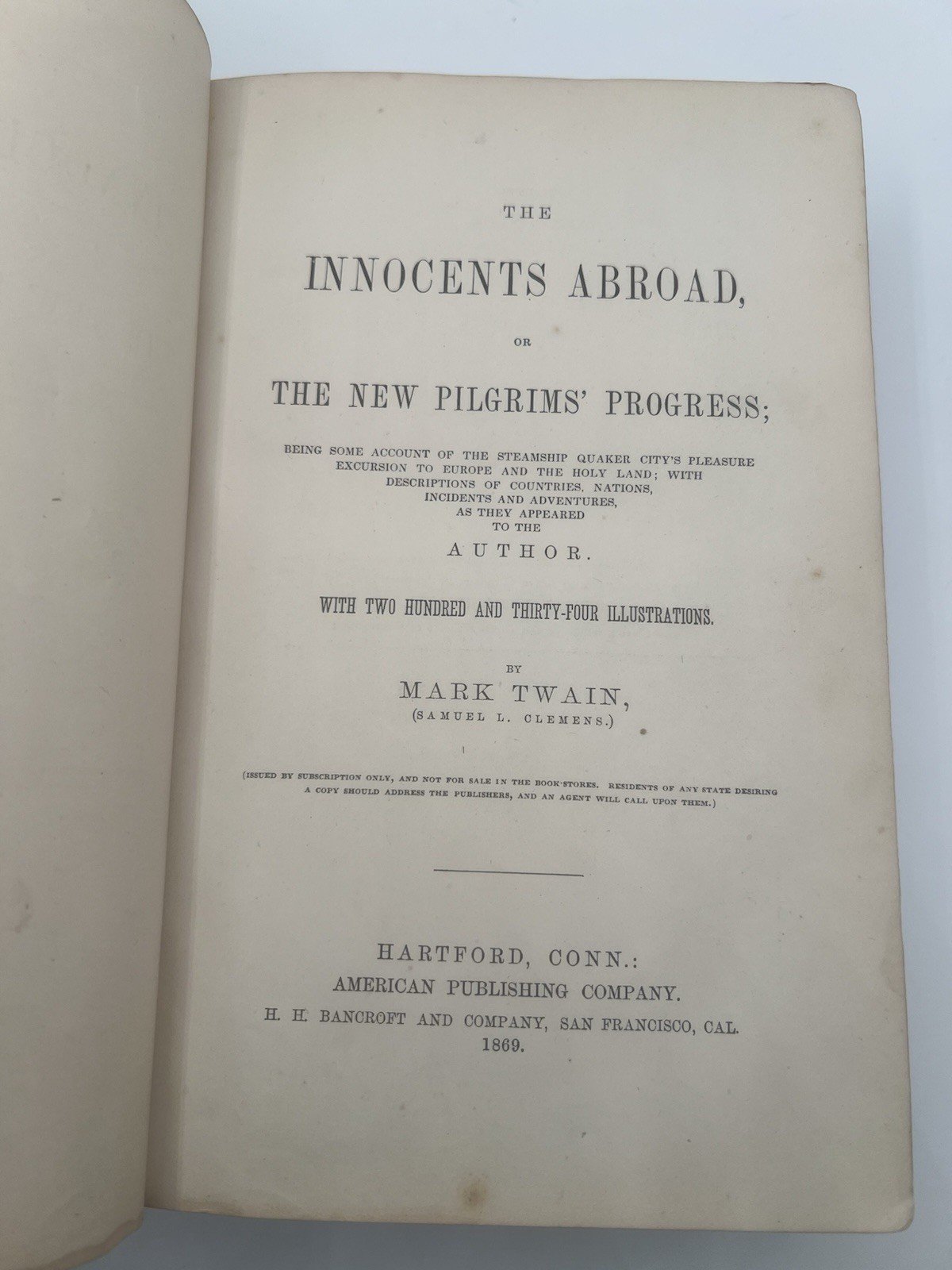 1869 Mark Twain The Innocents Abroad First Edition 2nd State BAL 3316. # SH101 photo 5