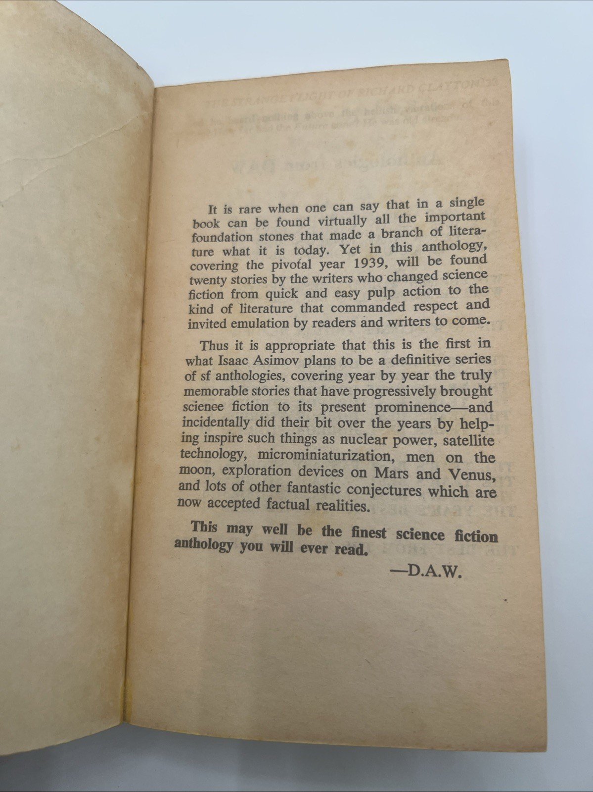 Isaac Asimov Great SF Stories 1 1939 DAW 1979 First Edition 1st Printing # 1337 photo 2