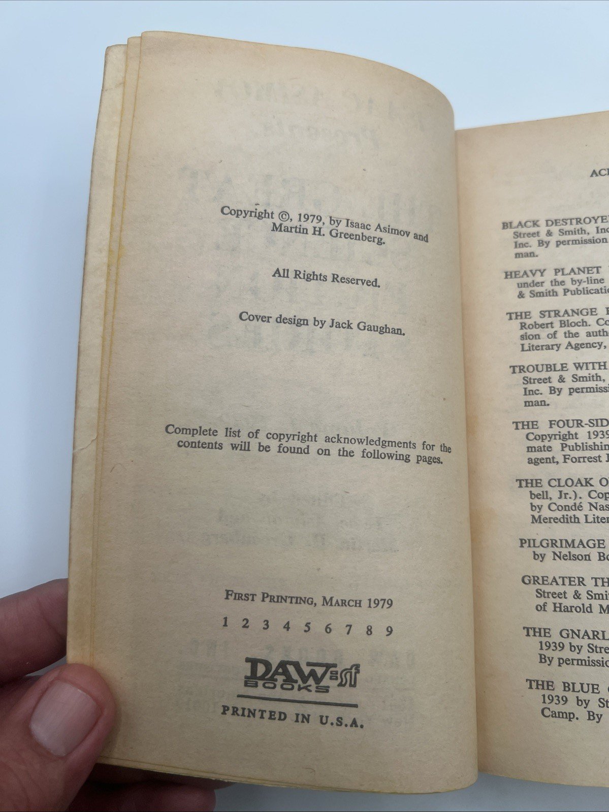 Isaac Asimov Great SF Stories 1 1939 DAW 1979 First Edition 1st Printing # 1337 photo 4
