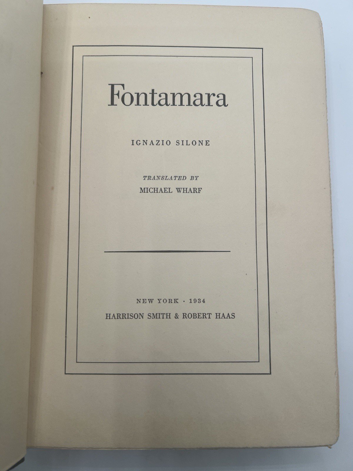 1934 Fontamara Ignazio Silone First American Edition Michael Wharf HC # 1340 photo 3