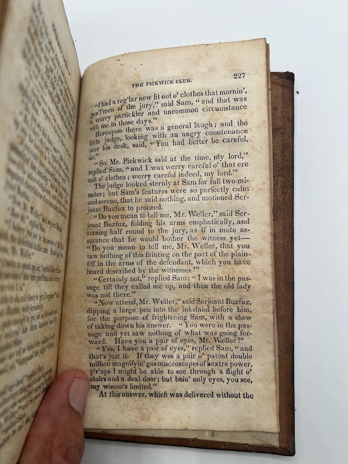 1837 Charles Dickens Pickwick Club Vols 1 & 2 Leather Third Edition # SH104 photo 5