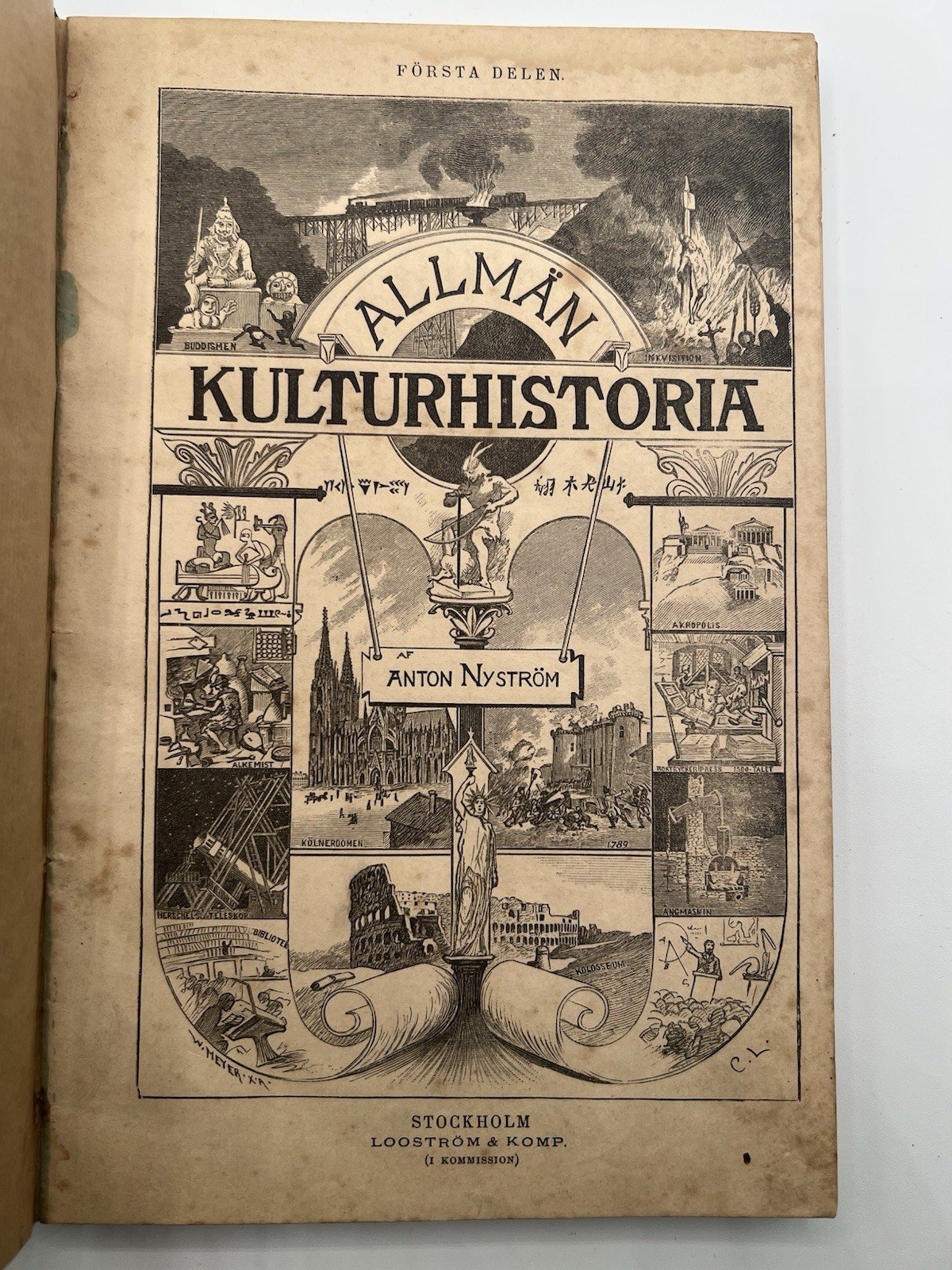 1886 Anton Nyström Allmän Kulturhistoria Vol 1 Swedish Illustrated Book # 1347 photo 2