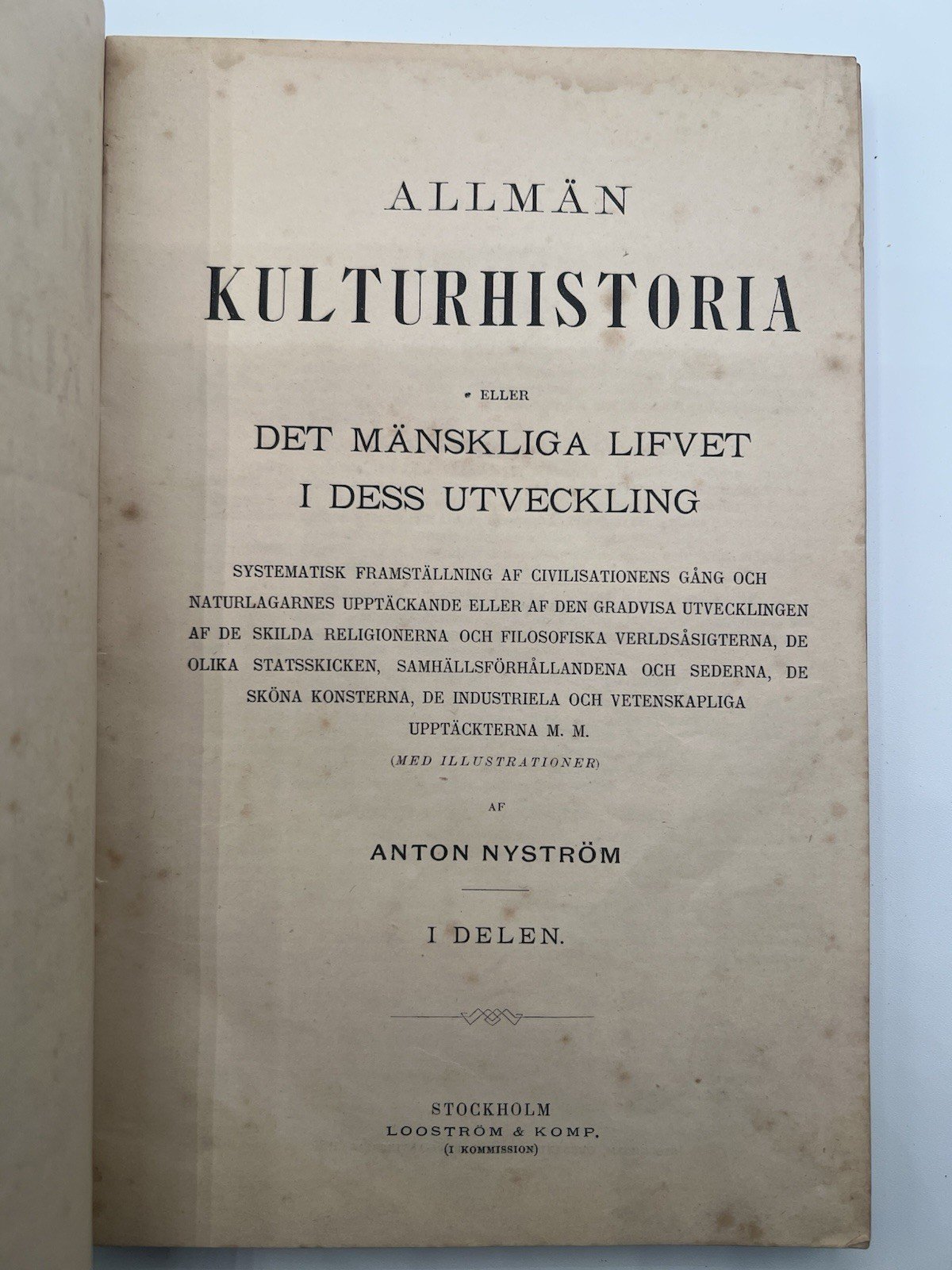 1886 Anton Nyström Allmän Kulturhistoria Vol 1 Swedish Illustrated Book # 1347 photo 3