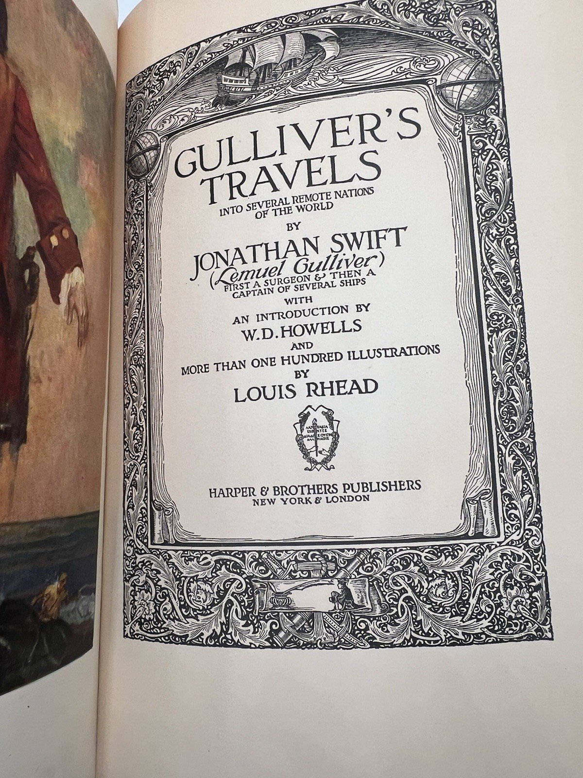 1922 Gulliver’s Travels Jonathan Swift Louis Rhead Illustrated Harper # 1348 photo 6