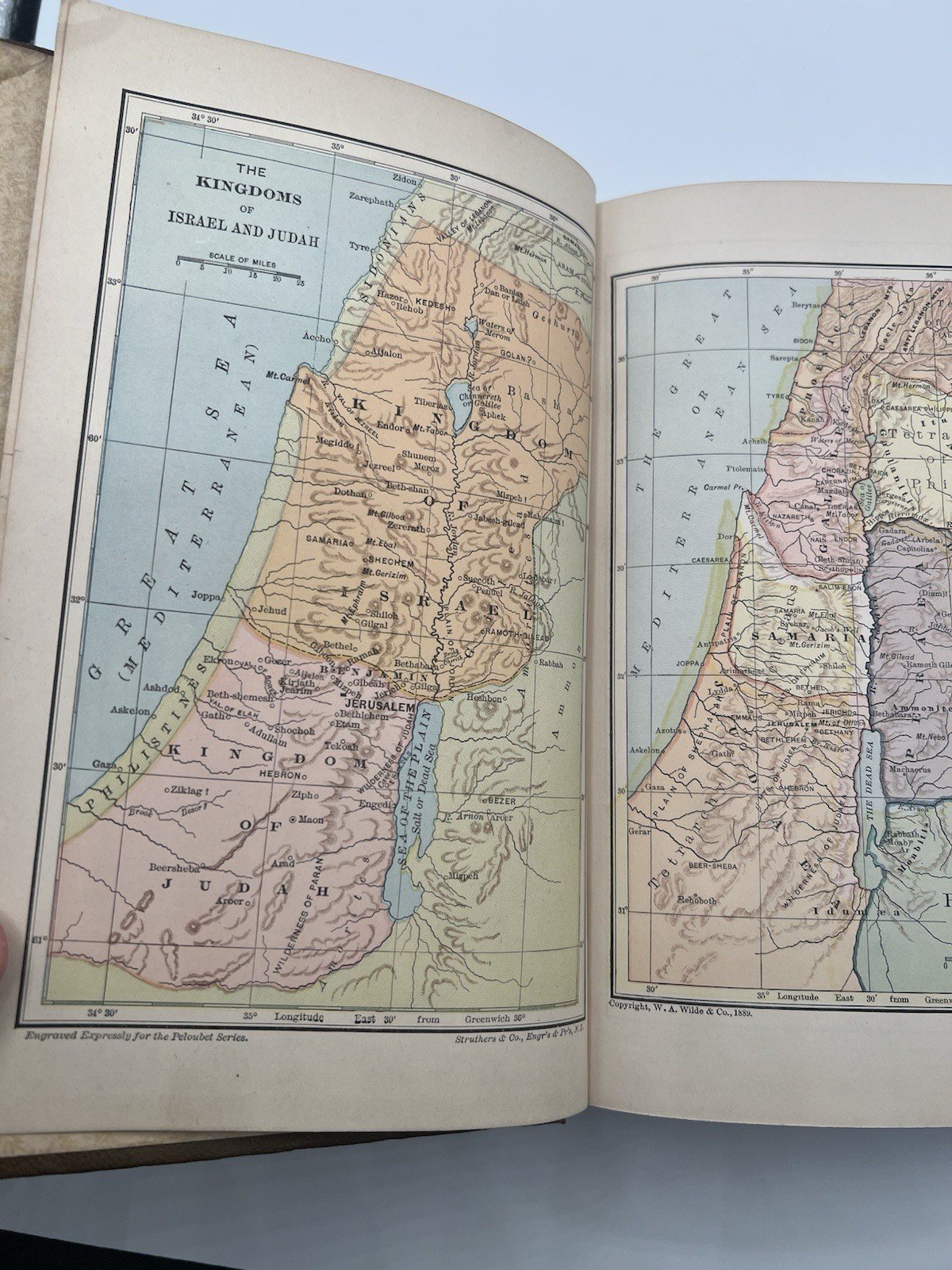 1891 Peloubet’s Select Notes International Lessons Antique Bible Maps # 1355 photo 2