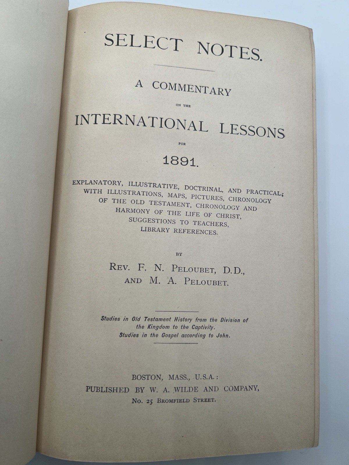 1891 Peloubet’s Select Notes International Lessons Antique Bible Maps # 1355 photo 3