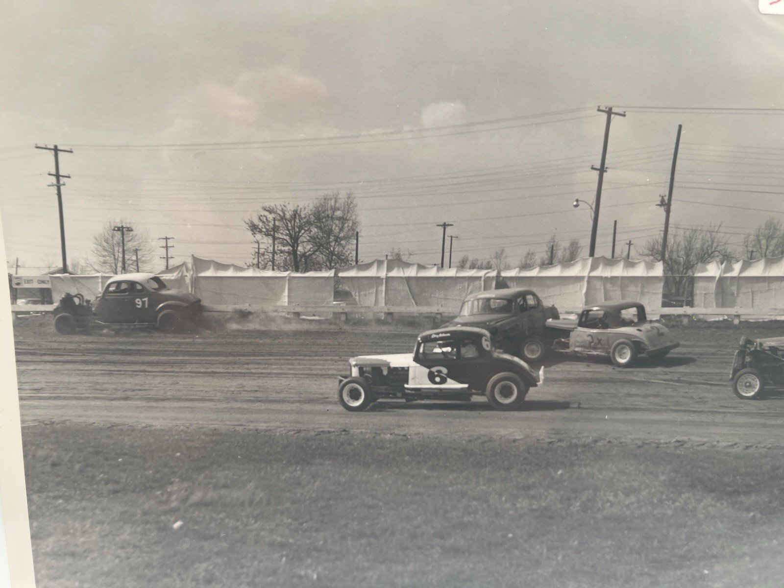 1958 Ohio State Fairgrounds Auto Racing Action Photo Bob Spees S490X # 1369 photo 2
