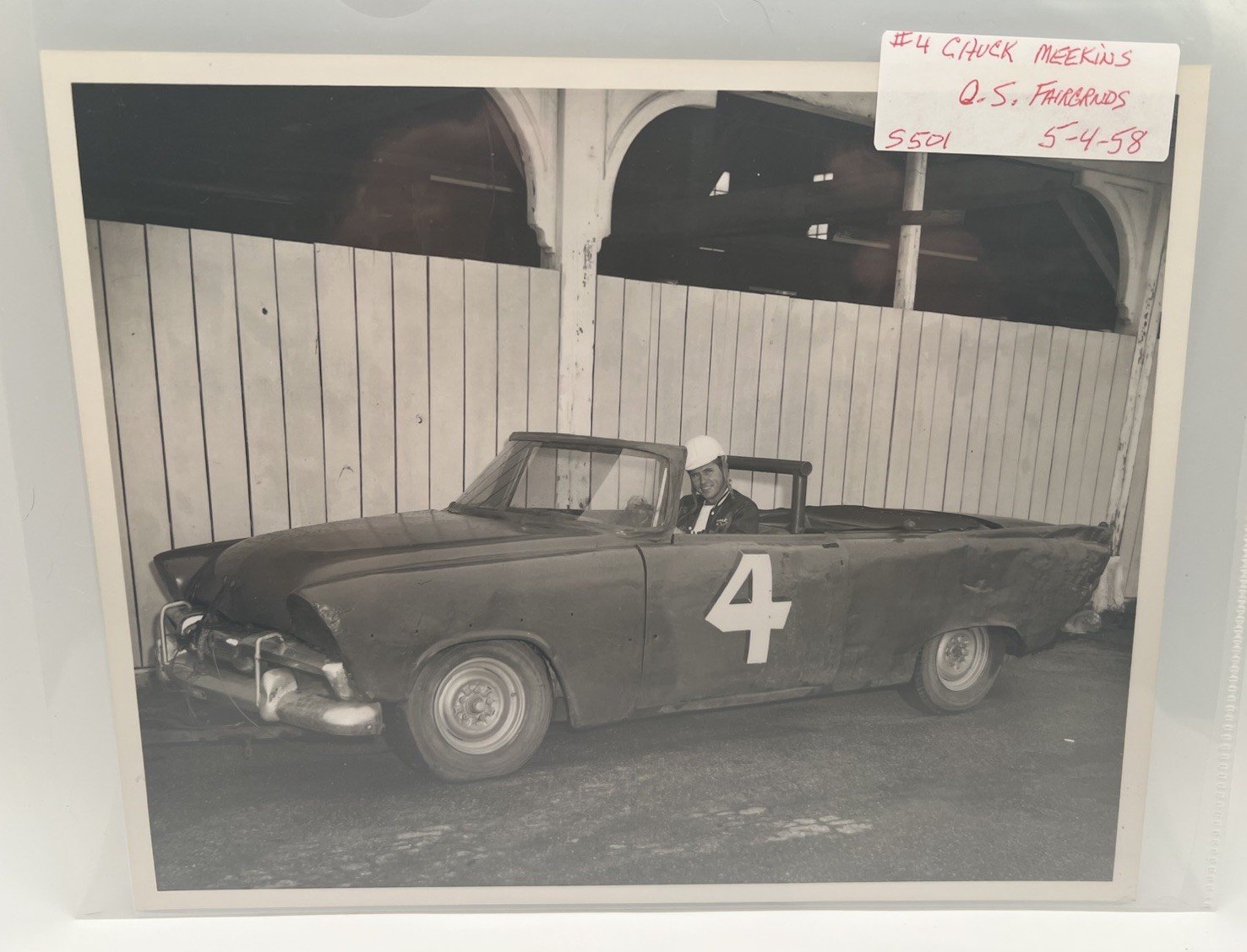 1958 Chuck Meekins #4 Ohio State Fairgrounds Racing Photo S501X # 1370