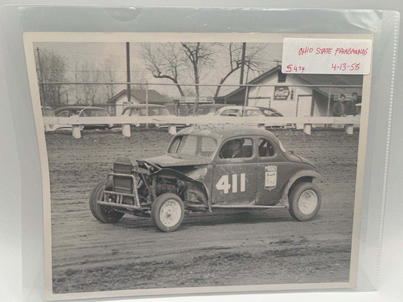 1958 Ohio State Fairgrounds #411 Stock Car Racing Photo Smith S474X # 1371