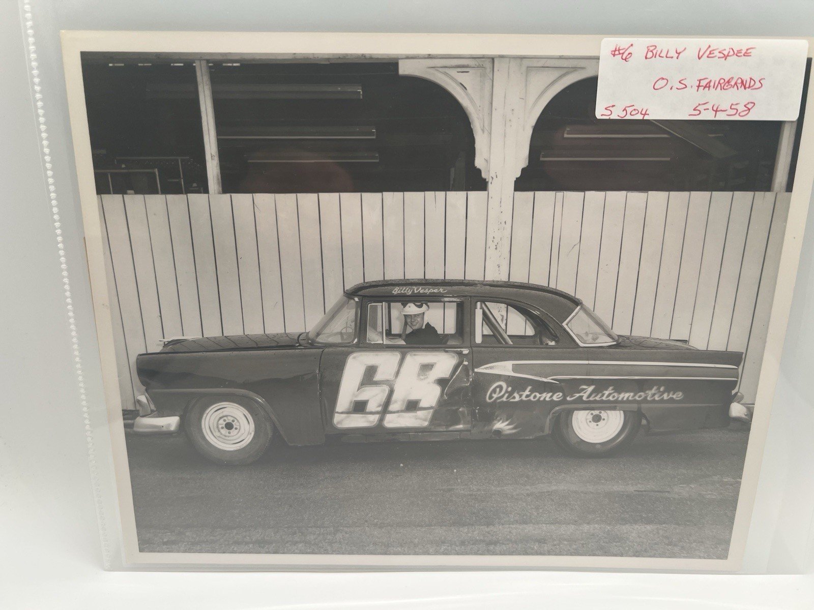 1958 Billy Vesper #66 Ohio State Fairgrounds Photo + Original Negative # 1376