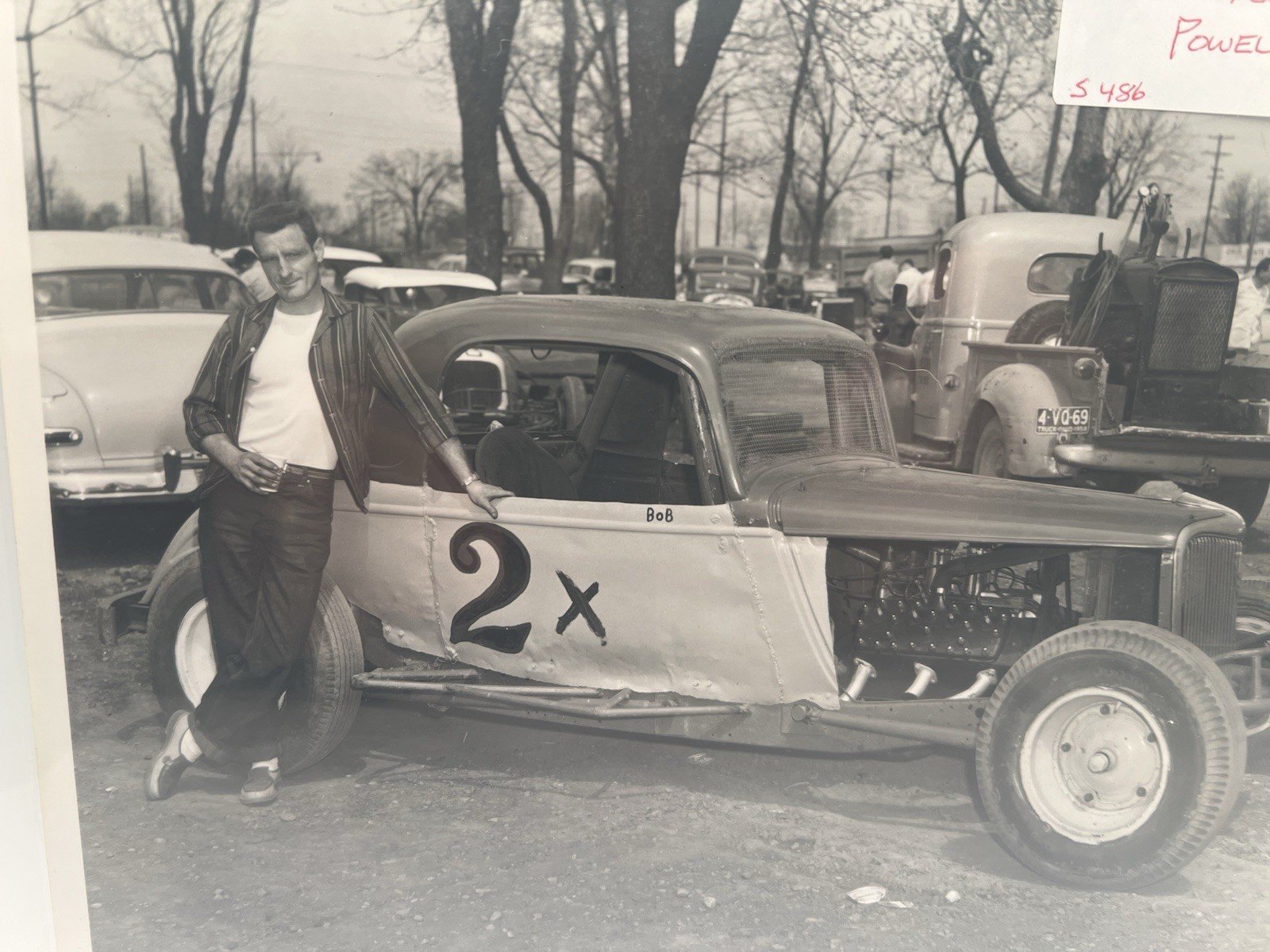 1958 Bob Spees #2X Powell Ohio Racing Photo + Original Negative # 1377 photo 2