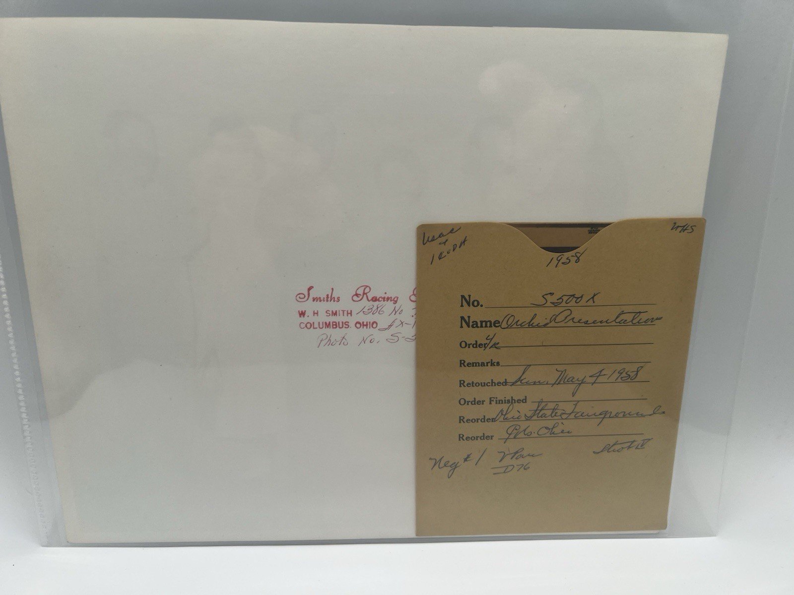 1958 Ohio State Fairgrounds Orchid Presentation Photo + Original Negative #1378 photo 5