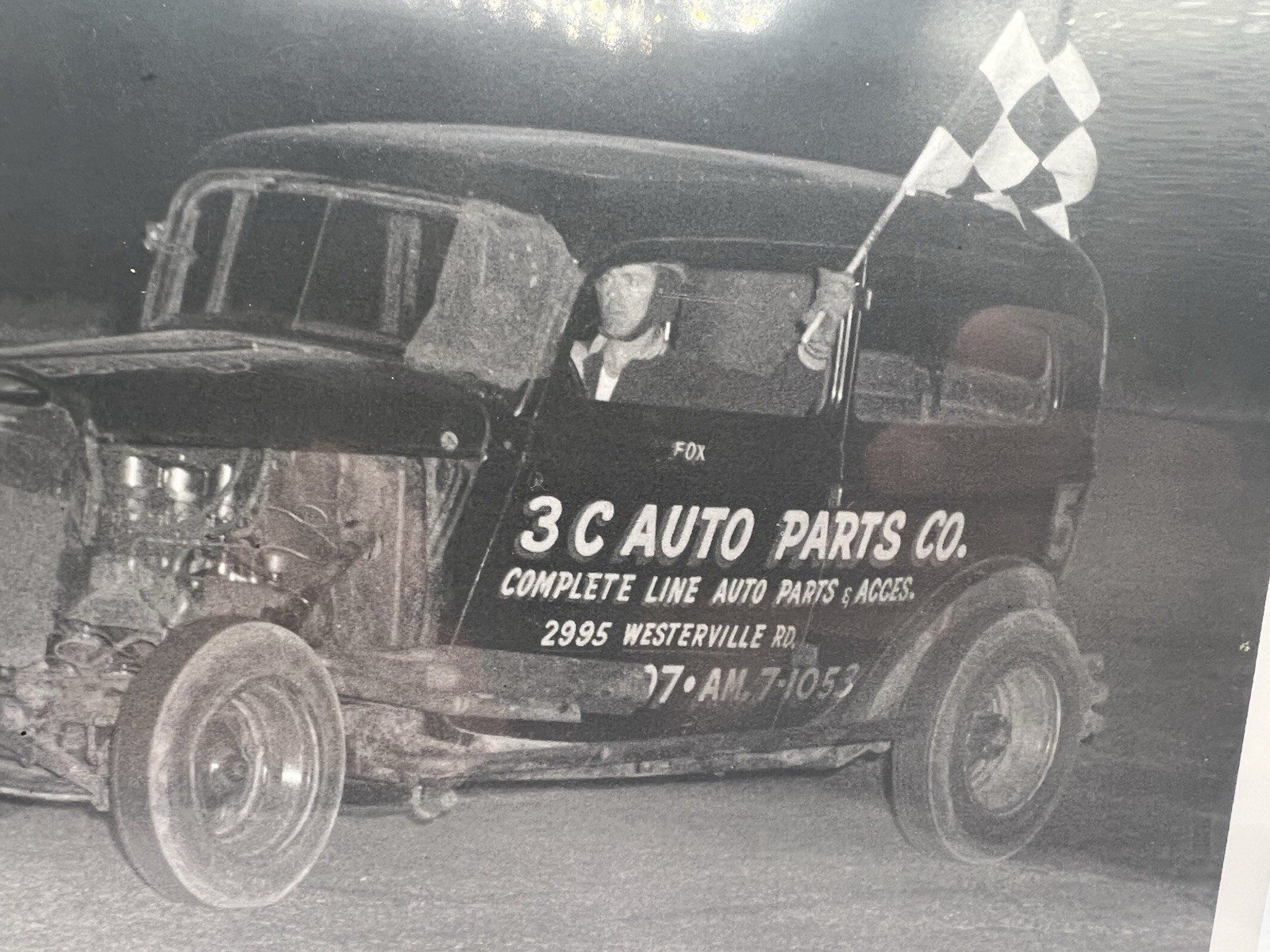 1958 Powell Speedway Clyde Fox Checkered Flag Racing Photo Smiths #1380 photo 3