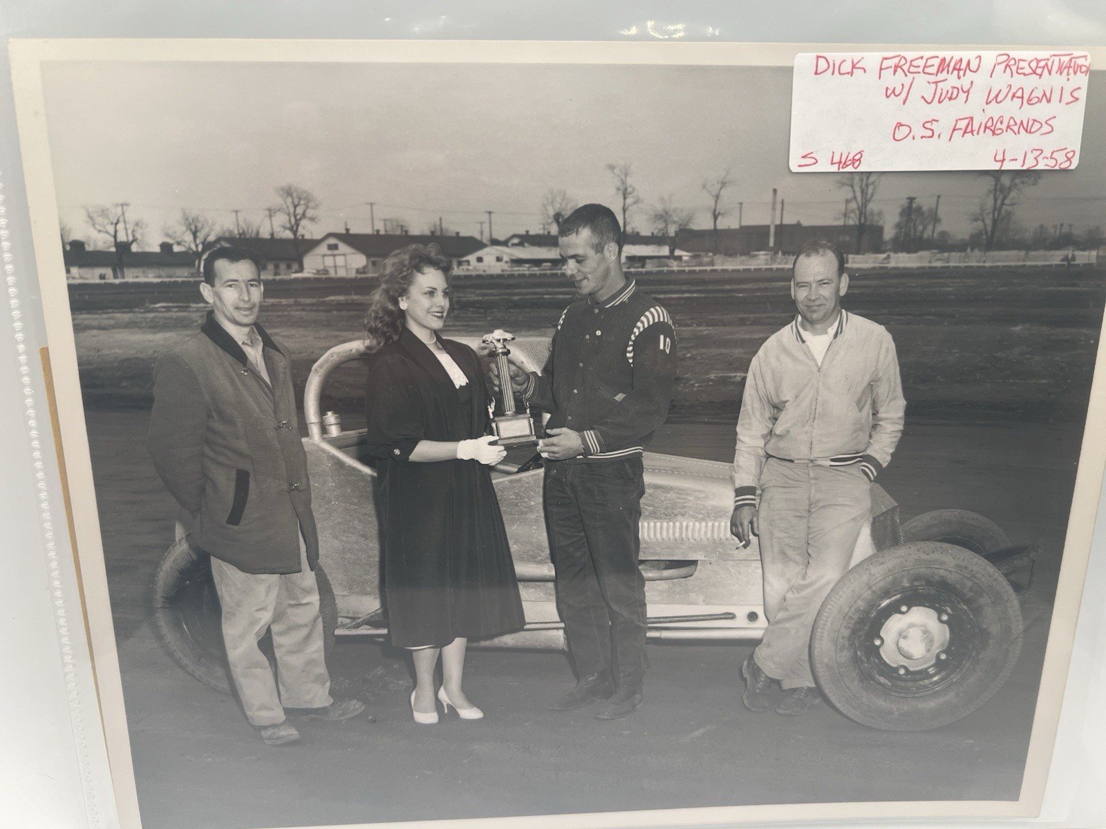 1958 Dick Freeman Judy Wagner Ohio State Fair Racing Photo + Negative #1381