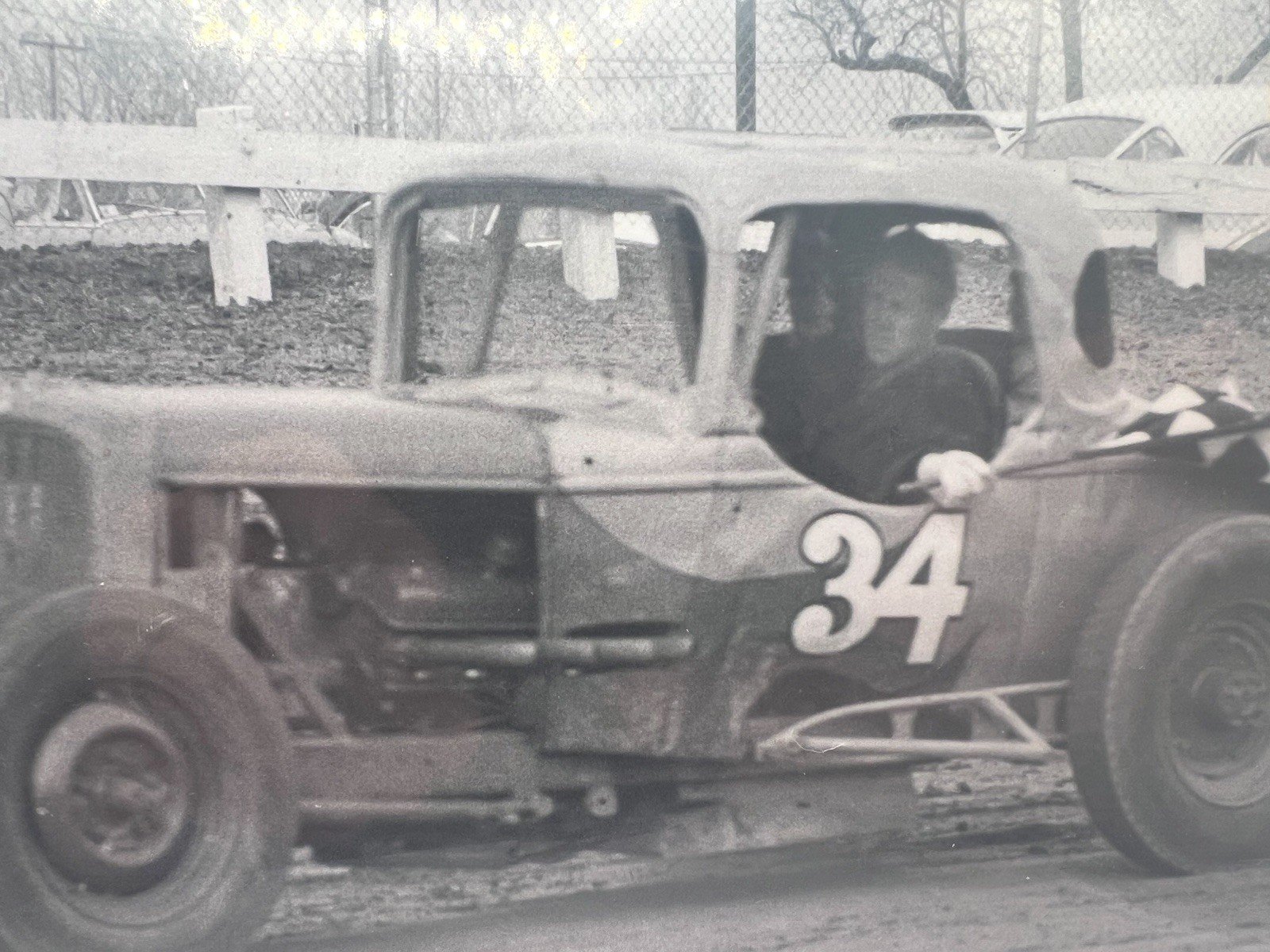 1958 Whitey Freeman #34 Ohio State Fair Checkered Flag Photo + Negative #1382 photo 3