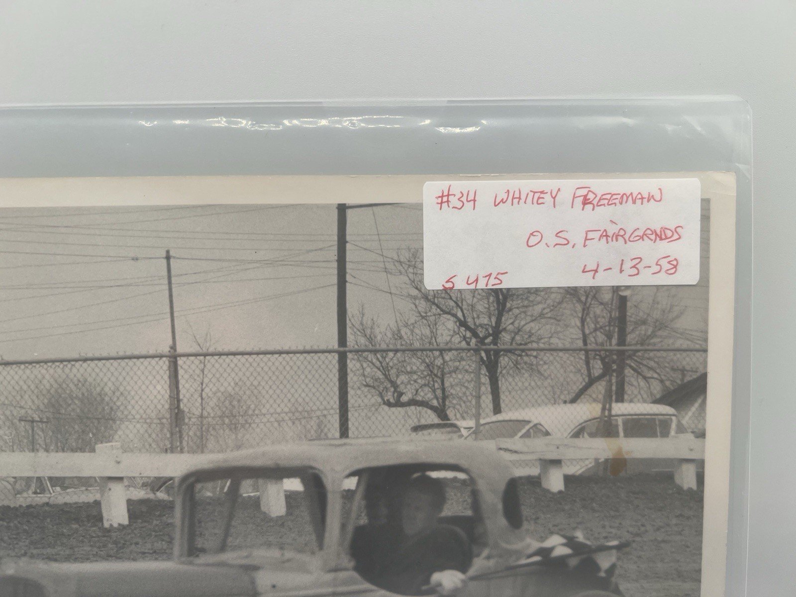 1958 Whitey Freeman #34 Ohio State Fair Checkered Flag Photo + Negative #1382 photo 4