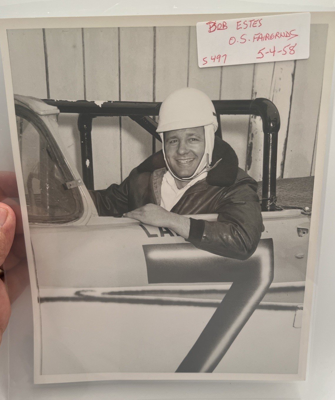 1958 Bob Estes Race Car #7 Ohio State Fairgrounds Photo Negative S497X #1386