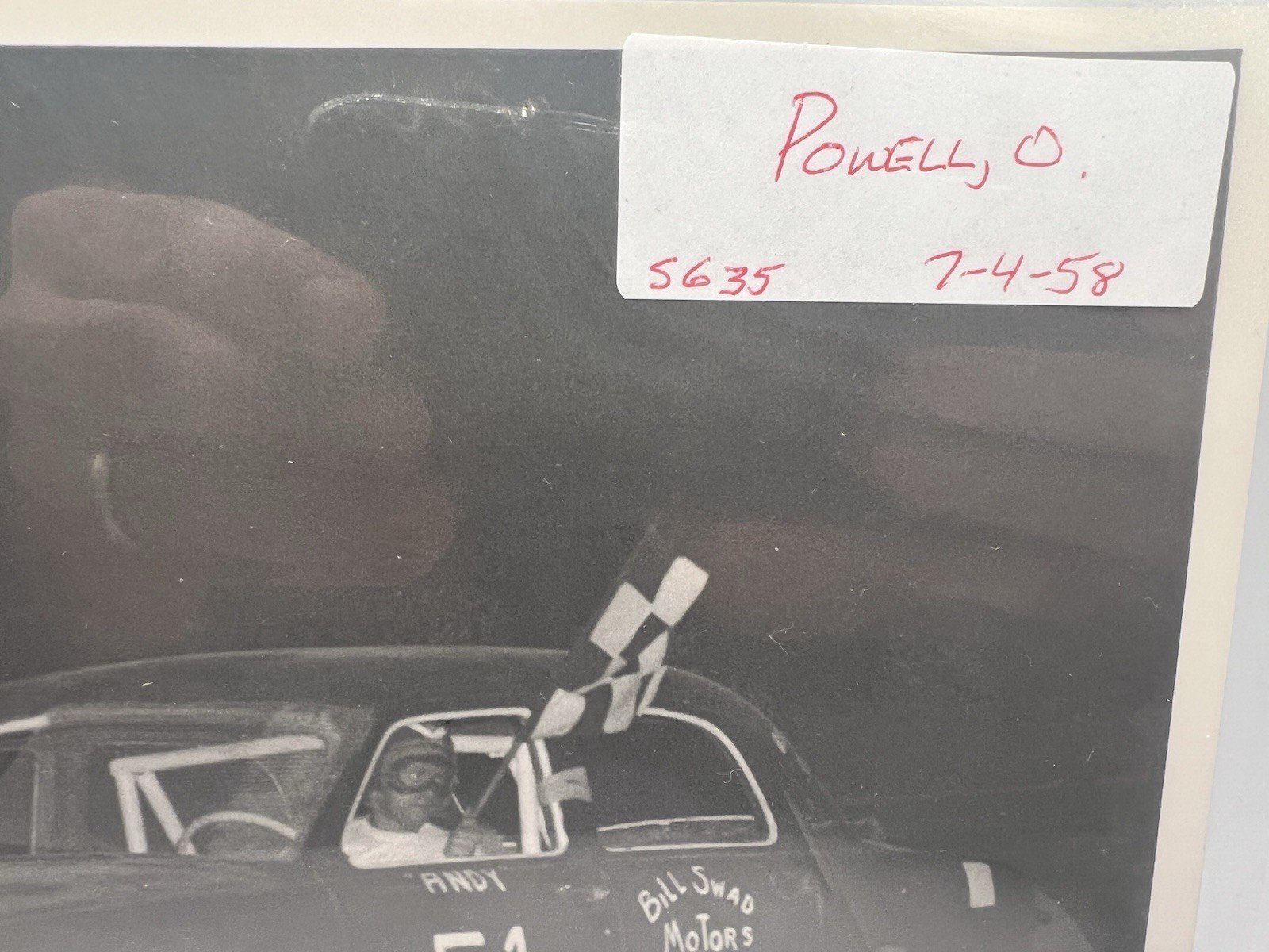 1958 Powell Ohio Stock Car #51 Andy Checkered Flag Smith Racing Photo #1389 photo 4