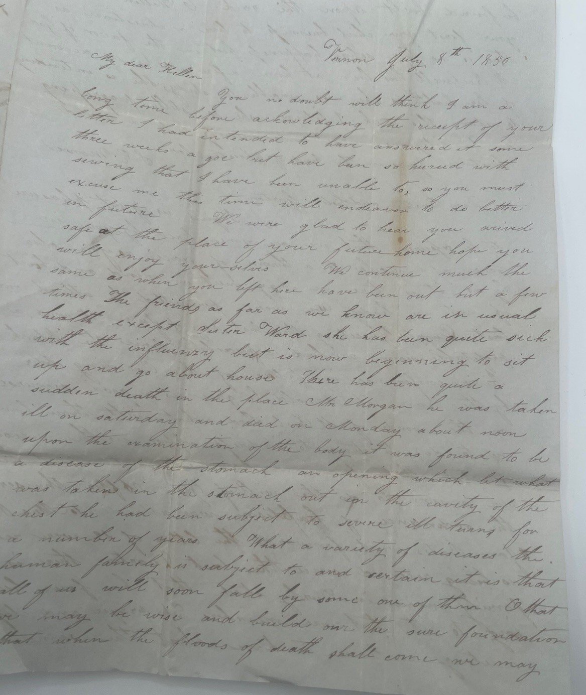 1840 & 1850 Garton Family Letters NY to Michigan Stampless Postal History #1390