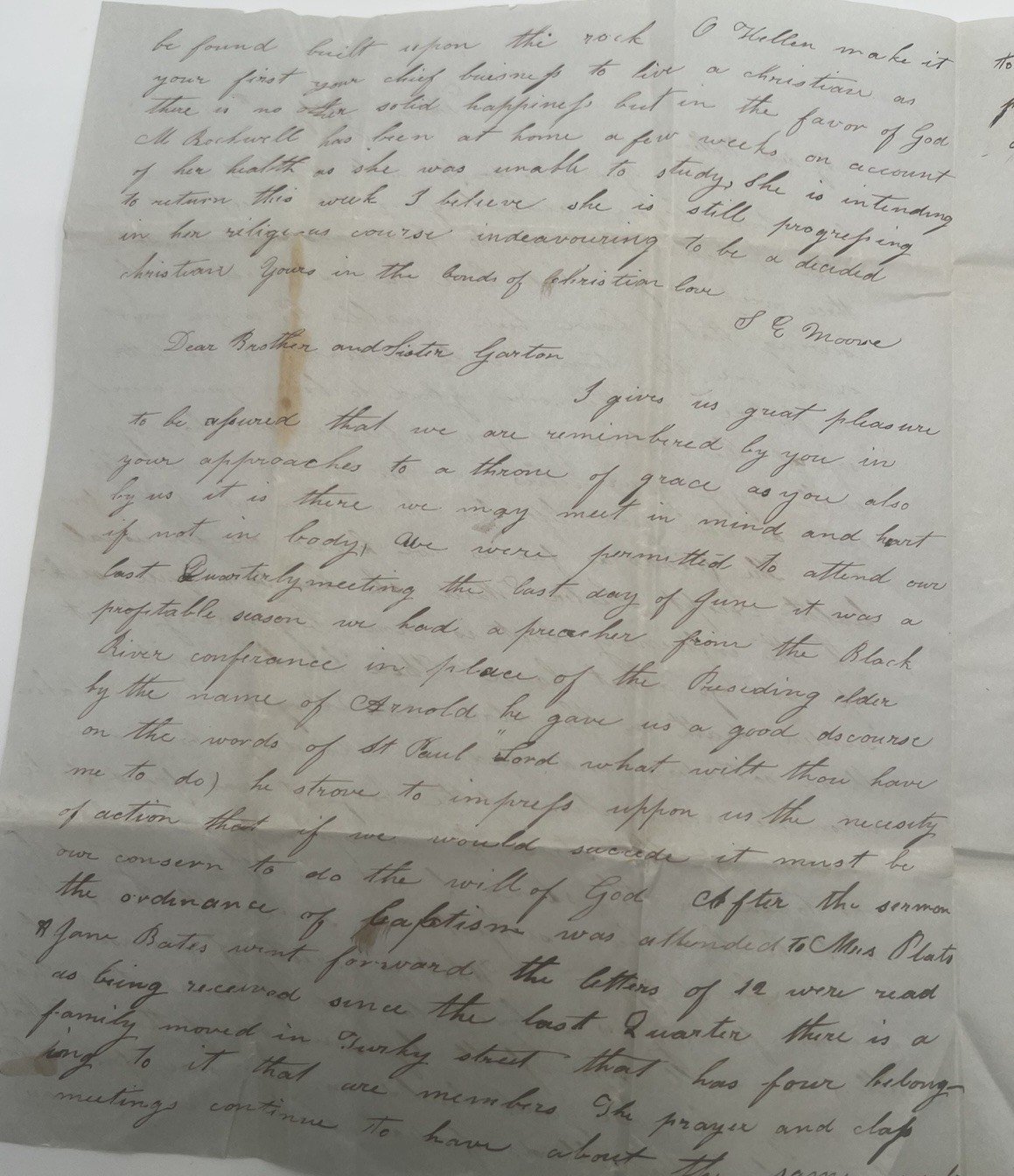 1840 & 1850 Garton Family Letters NY to Michigan Stampless Postal History #1390 photo 3