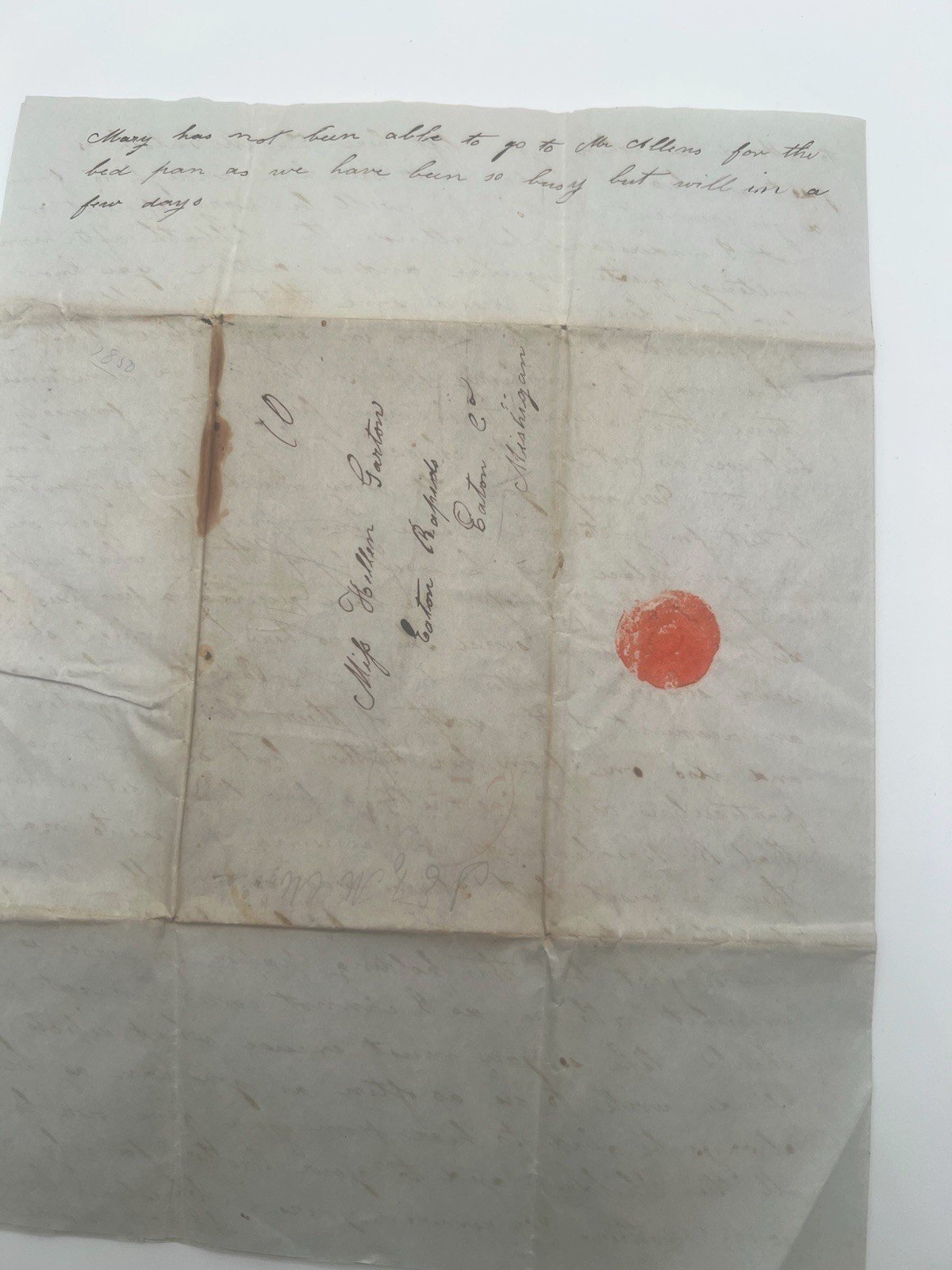 1840 & 1850 Garton Family Letters NY to Michigan Stampless Postal History #1390 photo 5