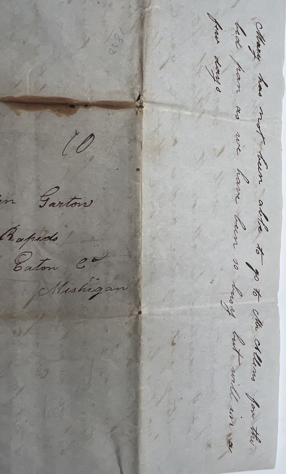 1840 & 1850 Garton Family Letters NY to Michigan Stampless Postal History #1390 photo 6