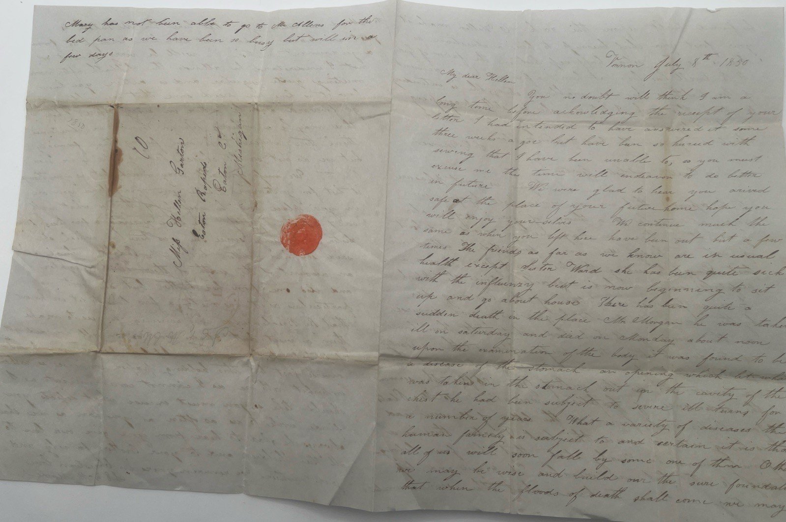 1840 & 1850 Garton Family Letters NY to Michigan Stampless Postal History #1390 photo 9
