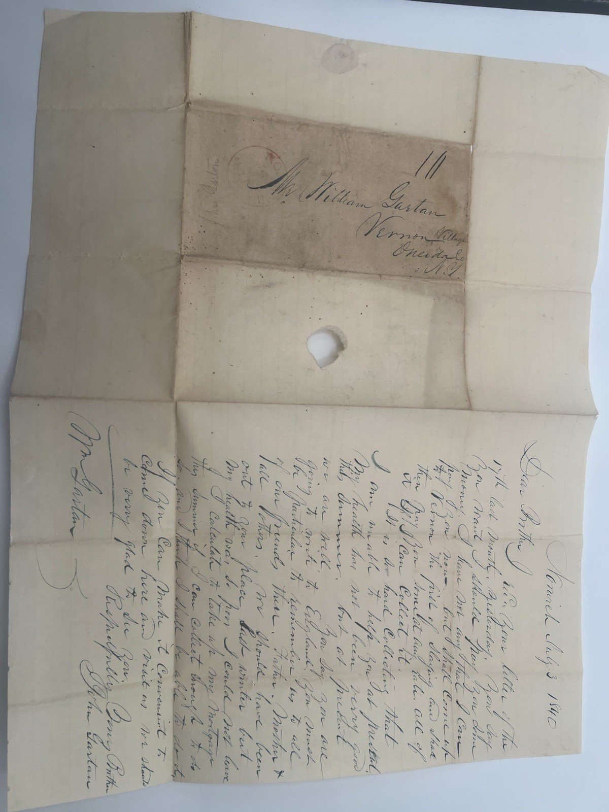 1840 & 1850 Garton Family Letters NY to Michigan Stampless Postal History #1390 photo 12