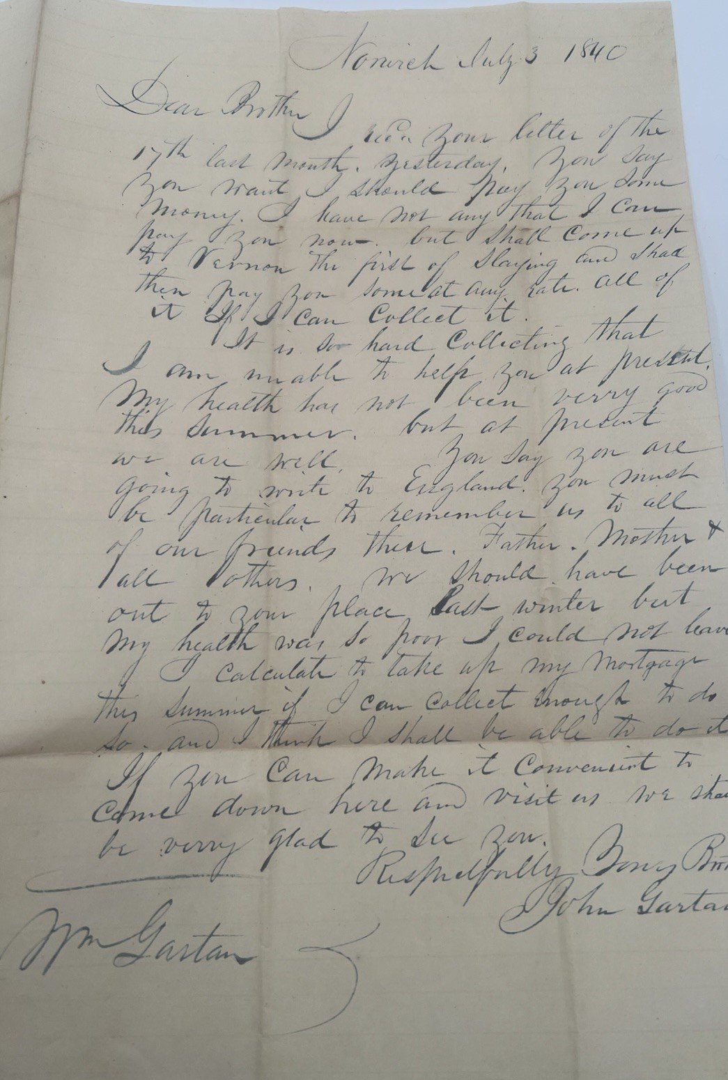 1840 & 1850 Garton Family Letters NY to Michigan Stampless Postal History #1390 photo 13