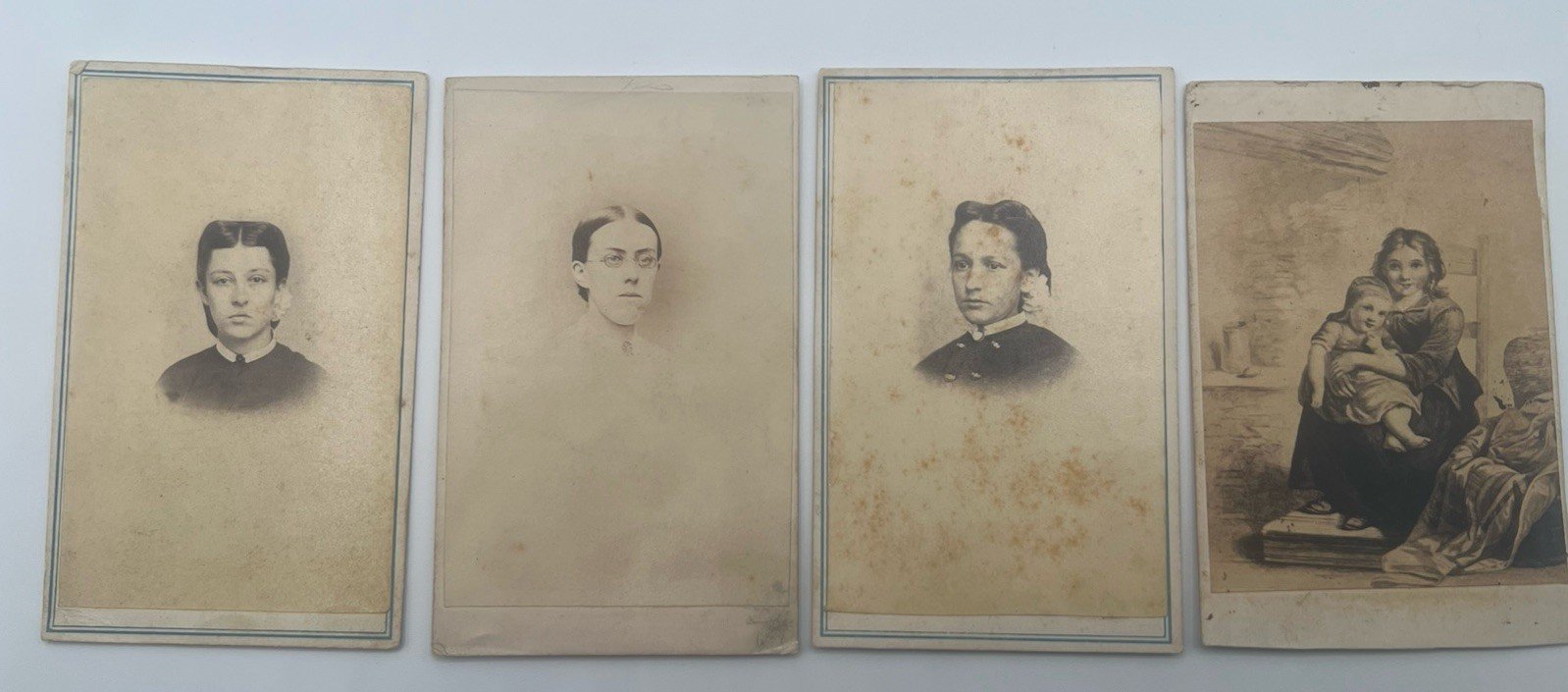4 Civil War Era CDV Photos 1864-66 Revenue Stamps Ohio Pittsburgh #1391