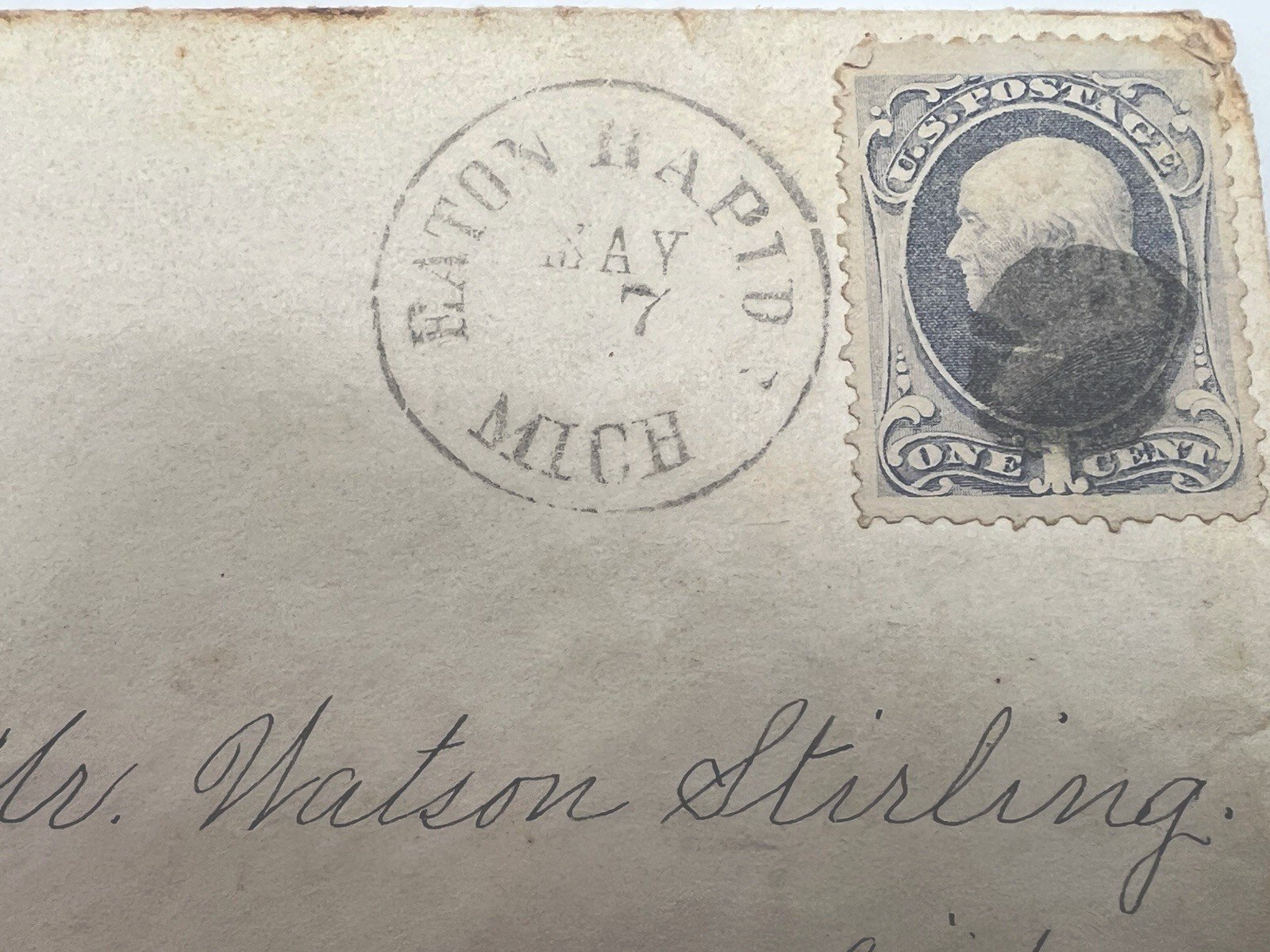 1880s Eaton Rapids Michigan 1c Franklin Local Drop Letter Cover #1396 photo 4