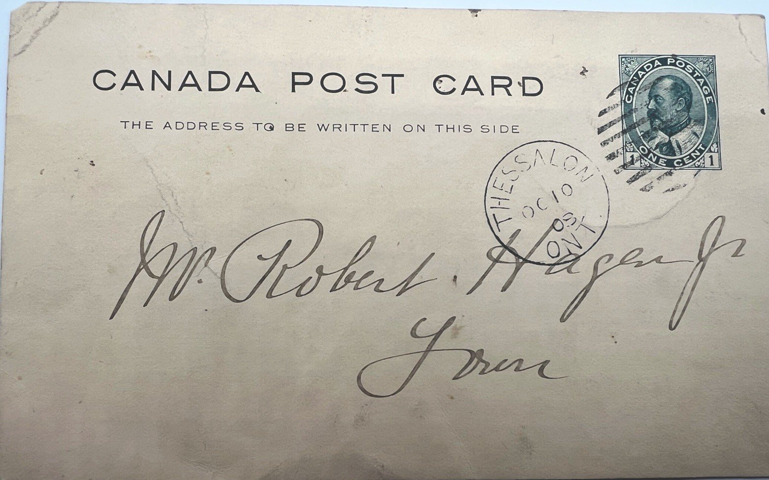 1903 Thessalon Ontario Canada Postcard 1c Edward VII Opera House #1397