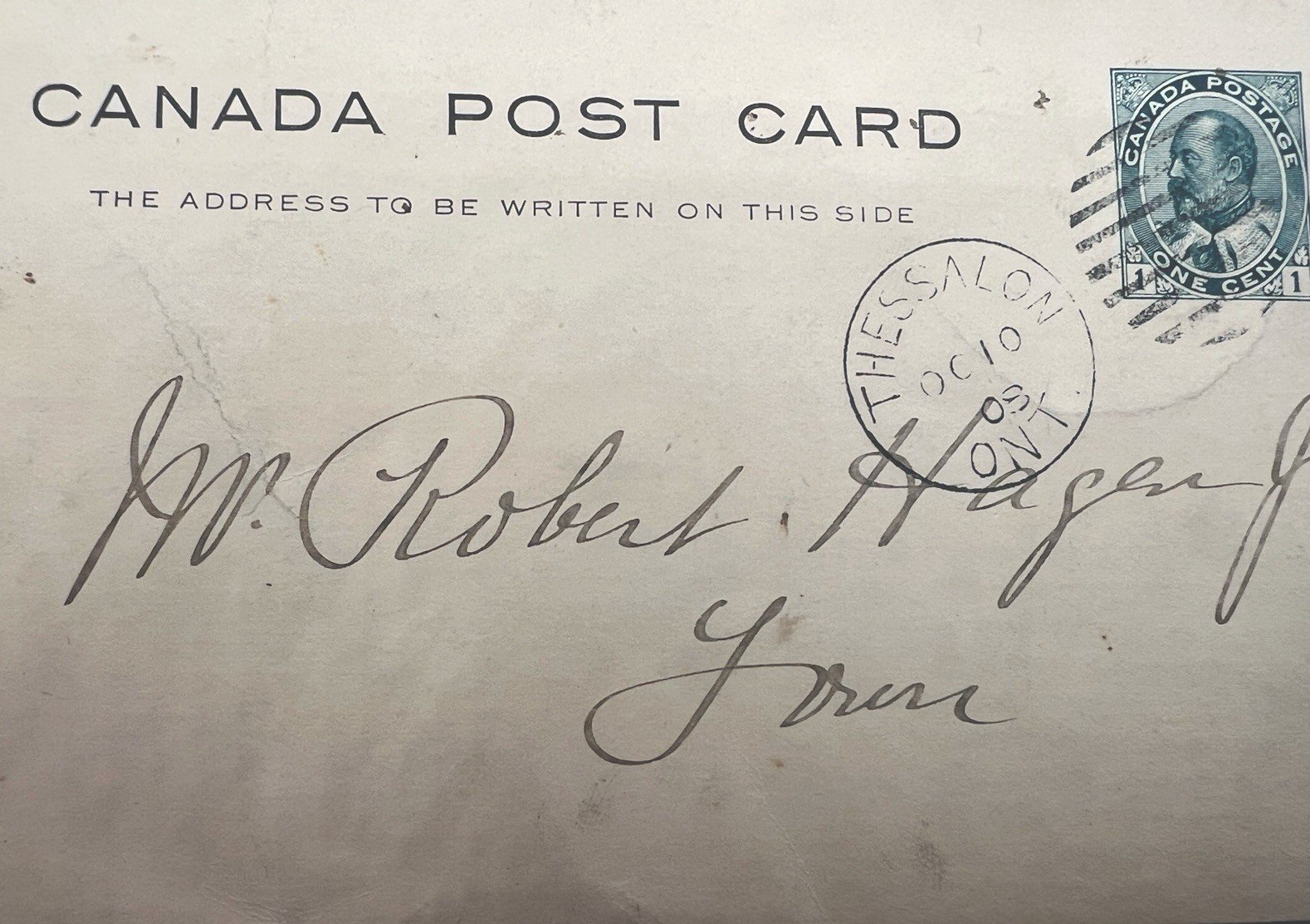 1903 Thessalon Ontario Canada Postcard 1c Edward VII Opera House #1397 photo 3