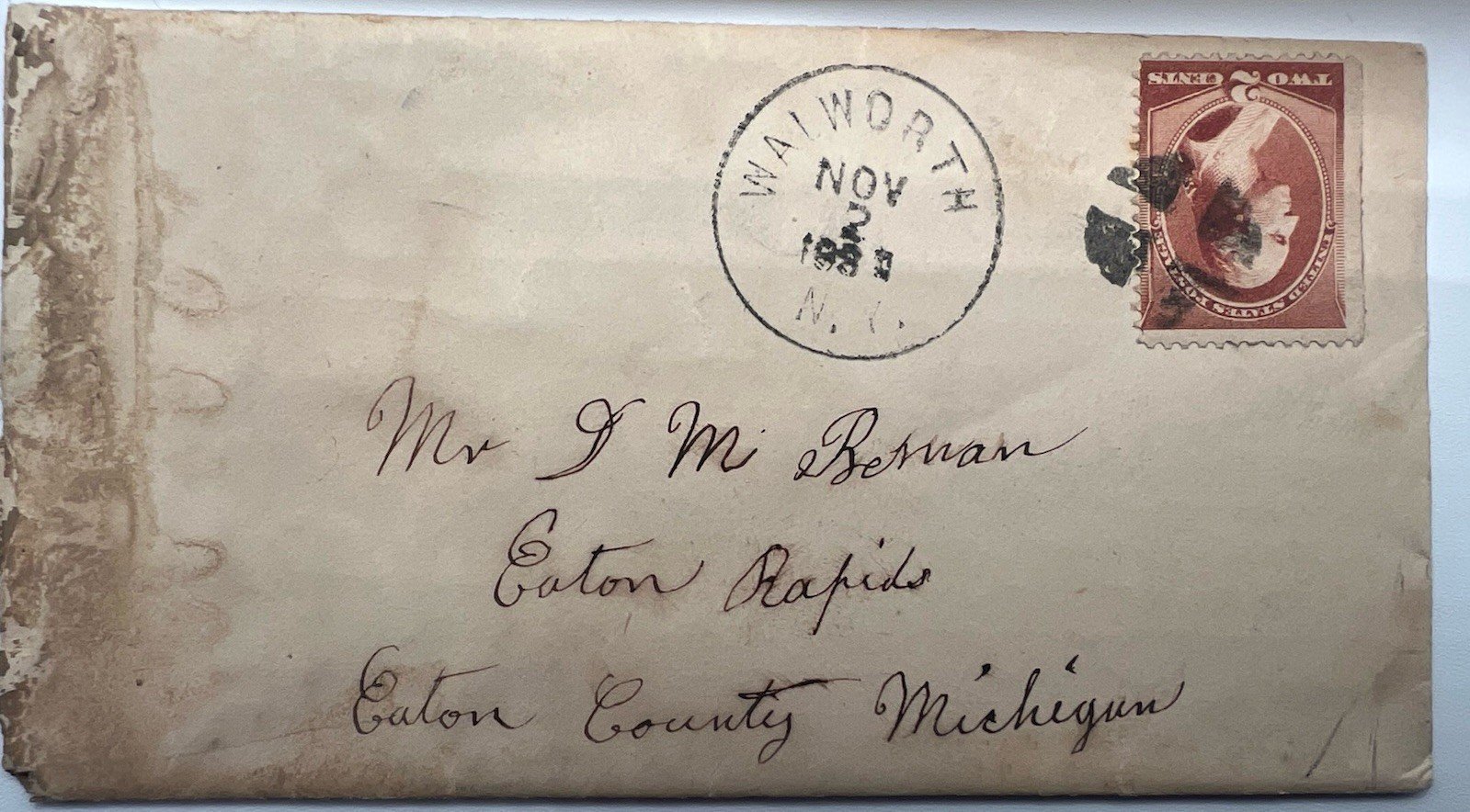 1885 Letter to Civil War Veteran Denois Beman 94th NY Fredericksburg #1399 photo 2