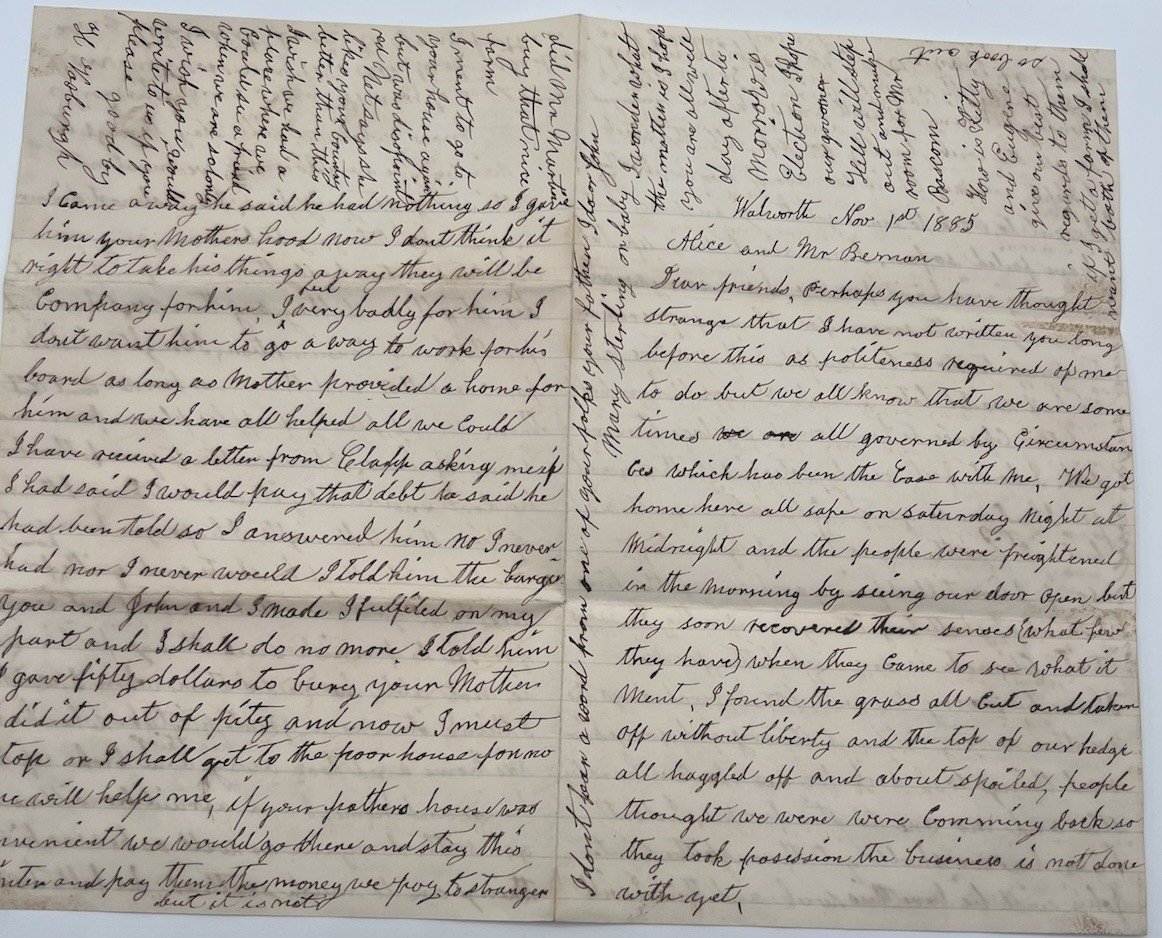 1885 Letter to Civil War Veteran Denois Beman 94th NY Fredericksburg #1399 photo 5