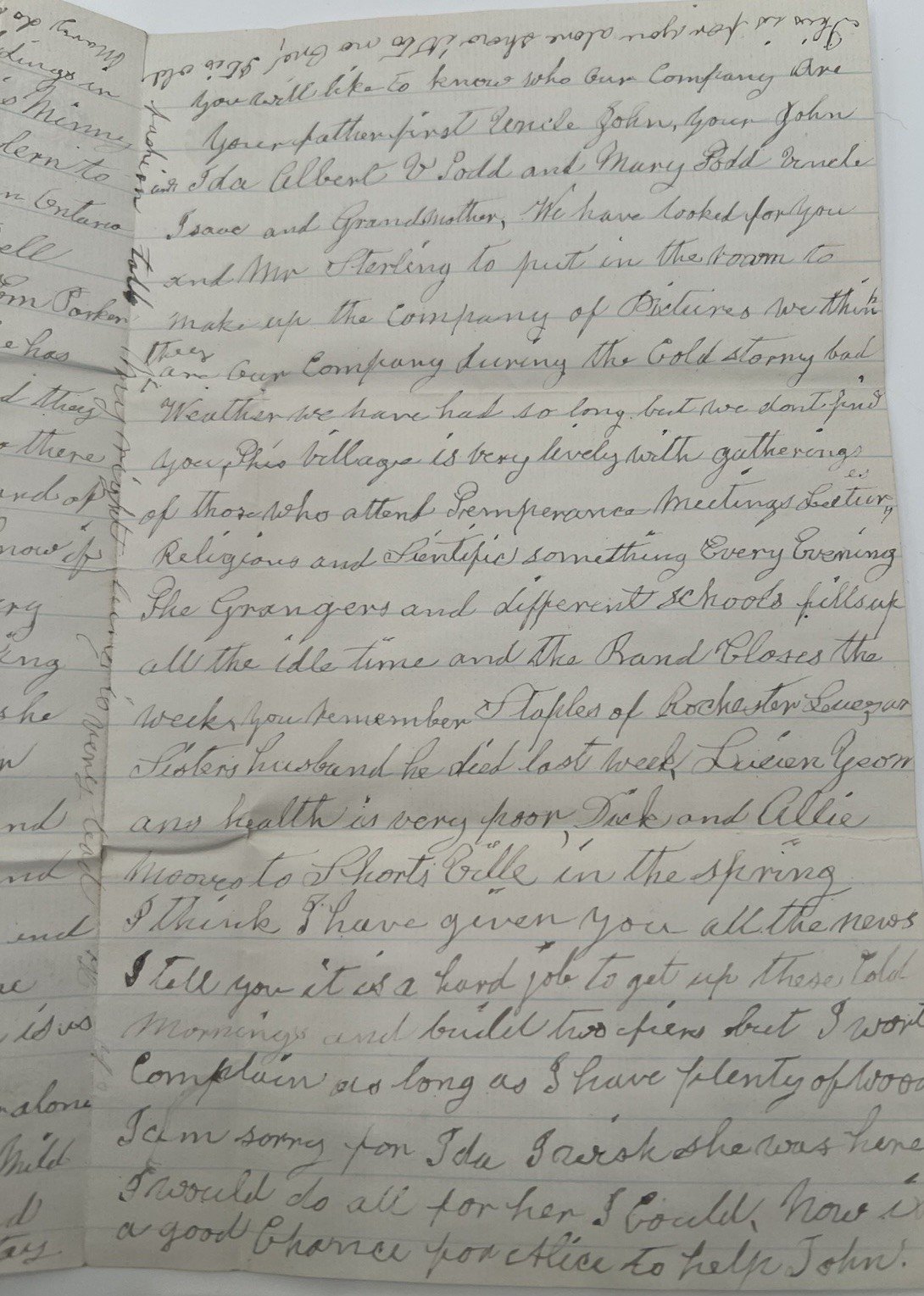 1884 M. Vosburgh Letters & Cover Walworth NY to Mary Stirling Michigan #1400 photo 4